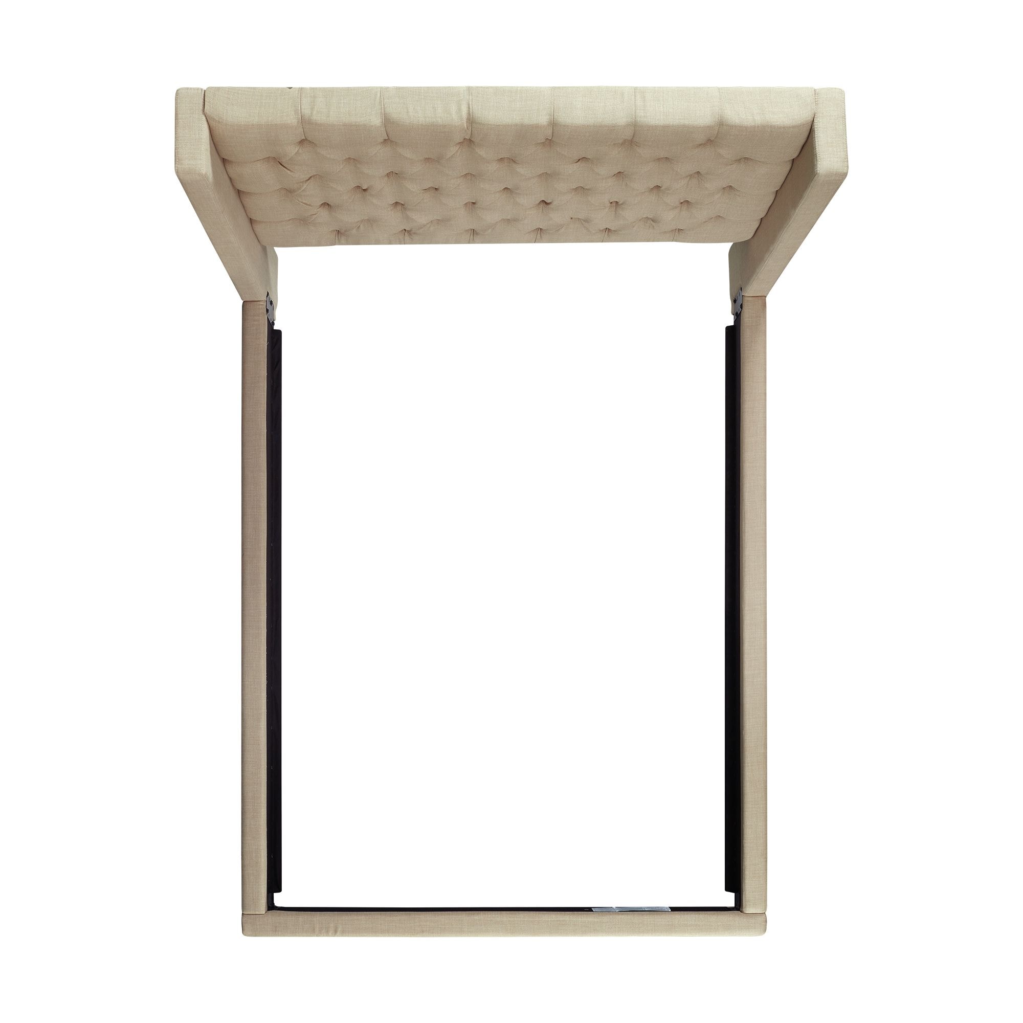 Elegant Queen-Sized Brown Wood Frame Upholstered Bed with Tufted Headboard