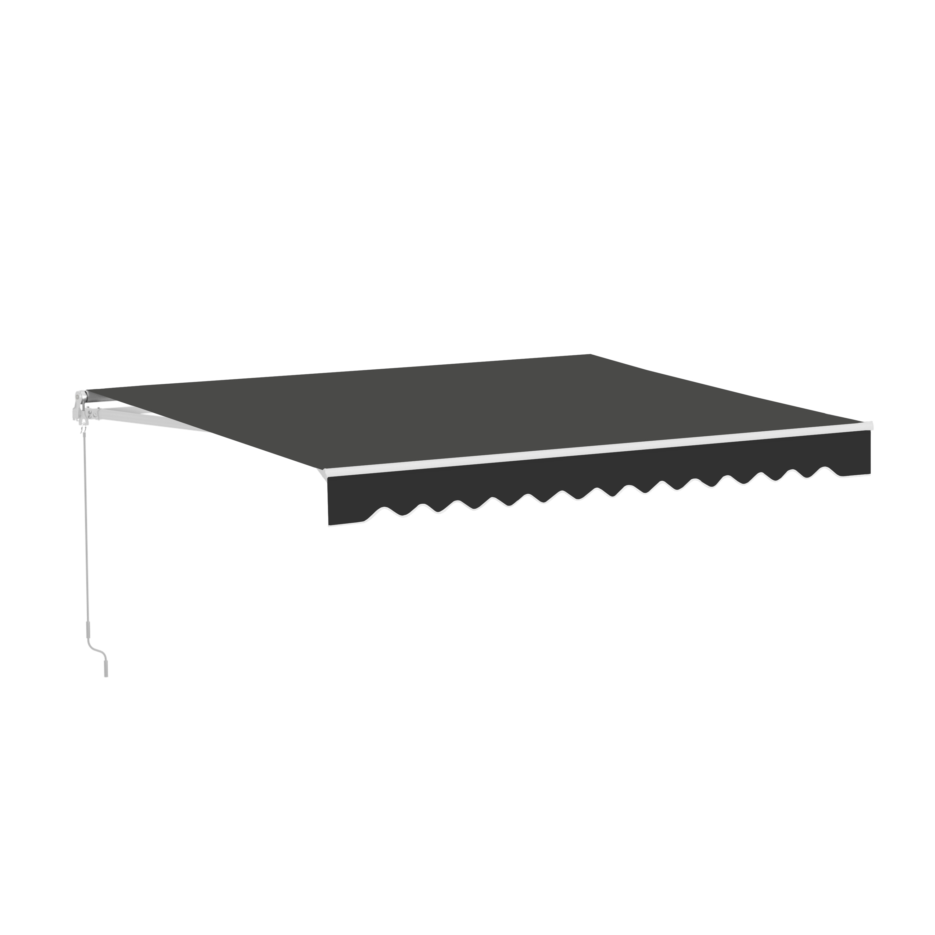 ALEKO AW13X10BK81-LO 156-in Wide x 120-in Projection x 10-in Height Metal Black Solid Manual Retractable Patio Awning