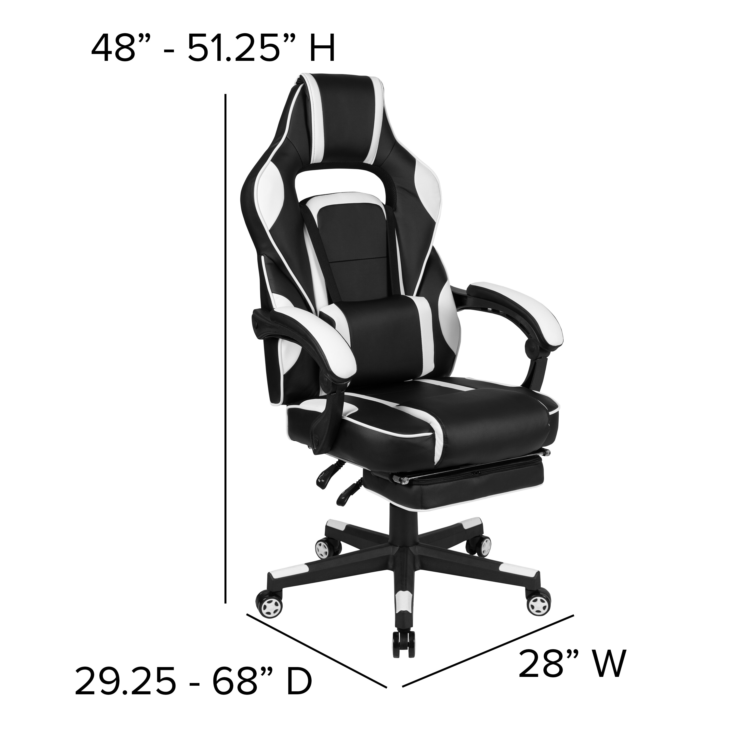 VINEEGO Gaming Chair High-Back PU Leather Office Chair Adjustable Height  Racing Style Ergonomic Computer Chair with Lumbar Support(Red) 