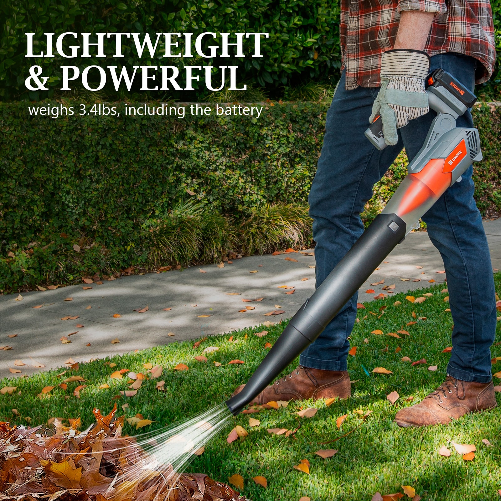 Variable Speed w/4.0Ah+2.0Ah Lithium-ion Batteries&Charger Blowing Leaf/Dust with Carry Bag Vacuuming Yard/Patio/Car KIMO 20V Cordless Leaf Blower 2-in-1 Battery Powered Sweep/Vacuum 150MPH 