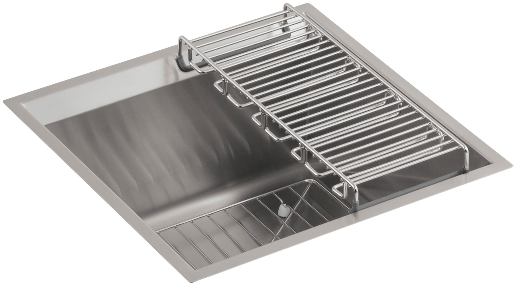 KOHLER 8 Degree 18-in L x 18-in W Stainless Steel Undermount Commercial ...