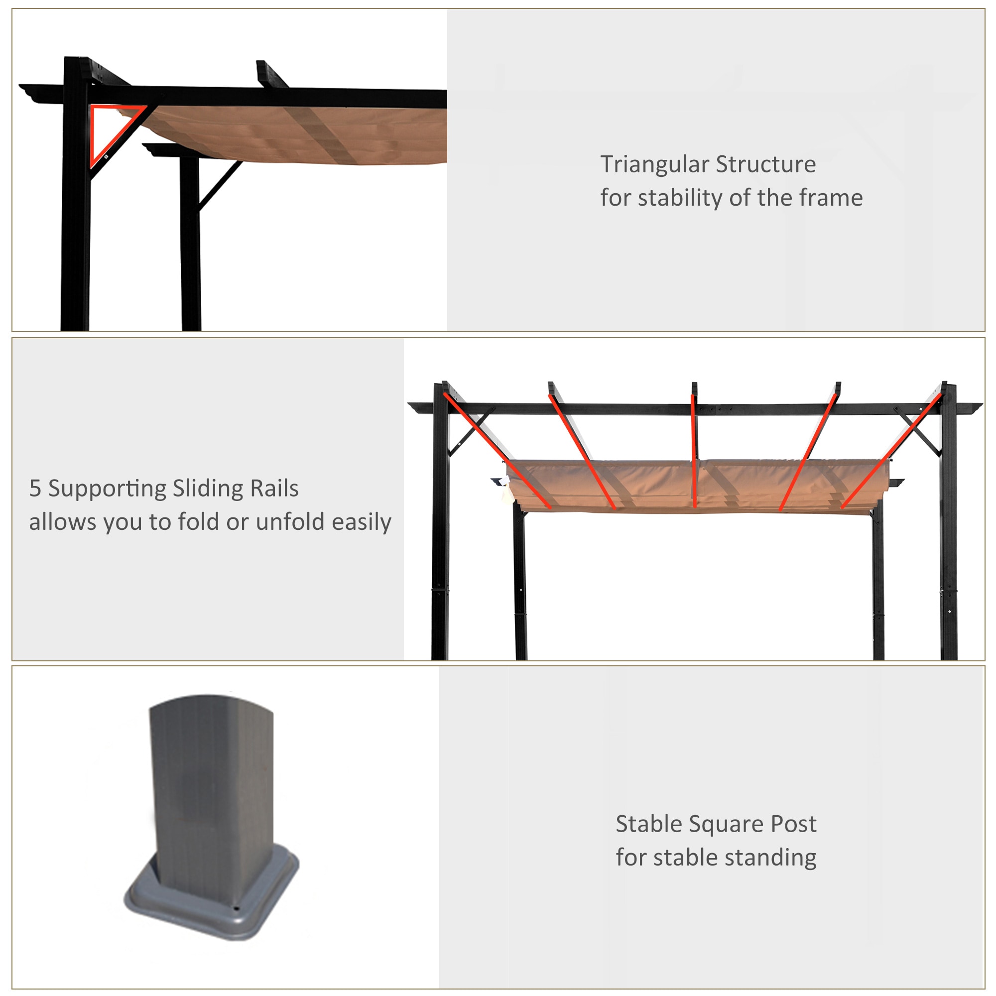 Outsunny 84C-055BK Wood-Resin-Gazebos - View #4