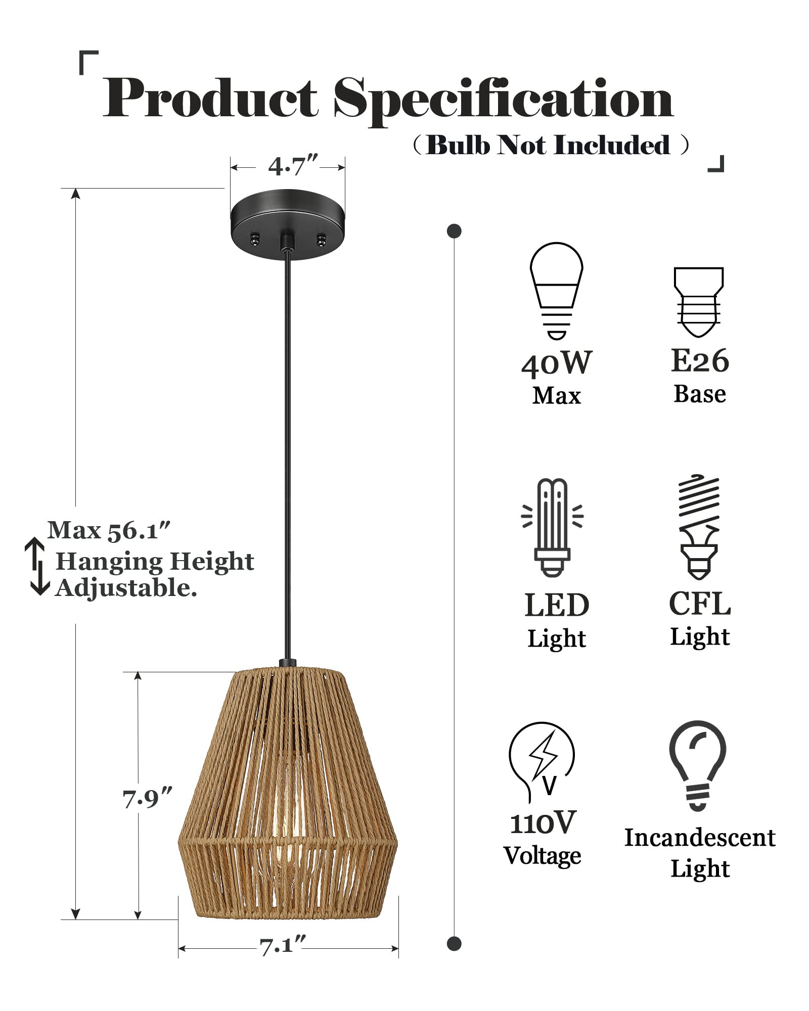 ITOPFOX LIT0812I442 Pendant-Lights - View #3
