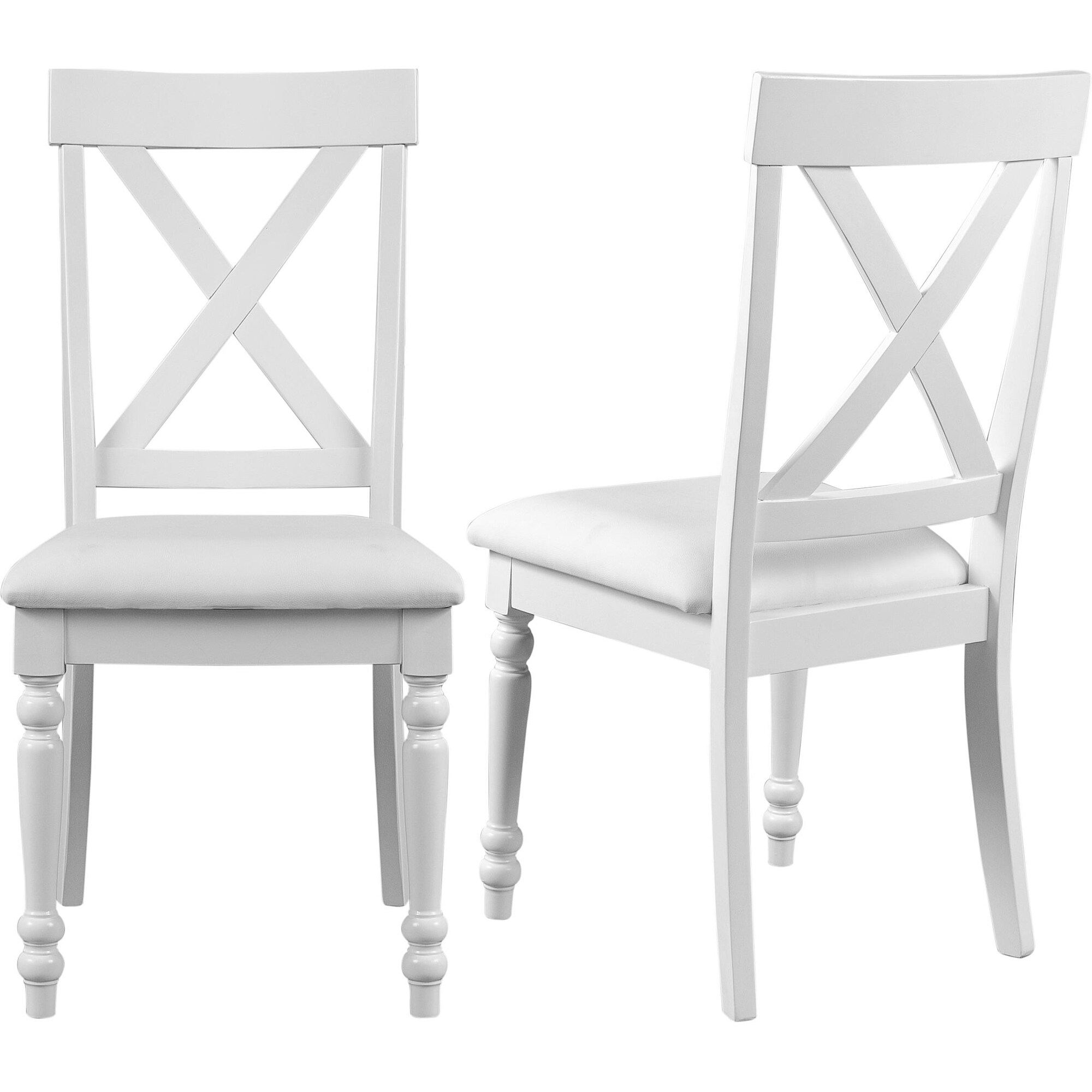 Camden Isle 164442 Set of 2 Contemporary/Modern Faux Leather Upholstered Dining Side Chair (Wood Frame)