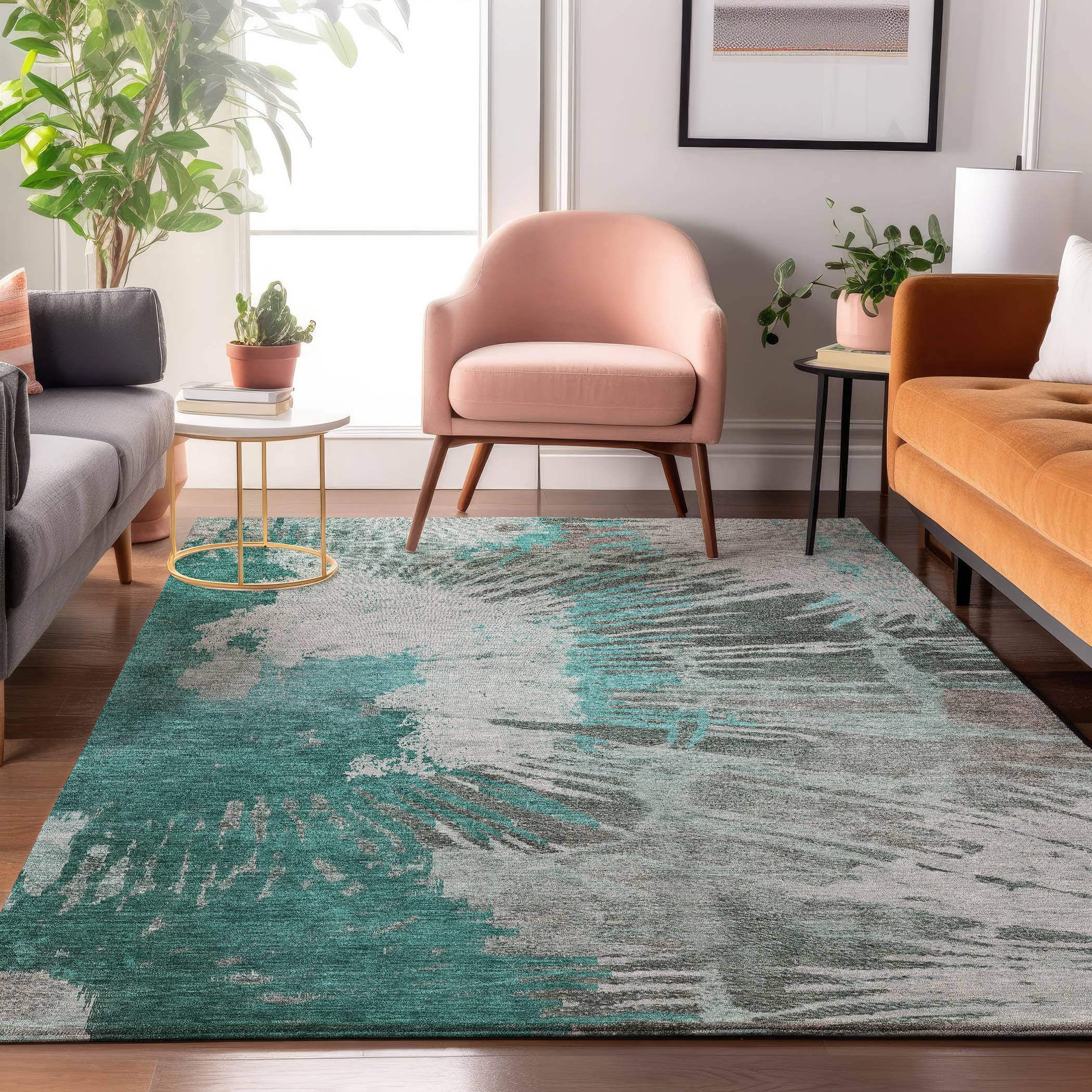 Addison Rugs Mayfield AMF645TE 9 x 12 (ft) Loomed Polyester Teal ...