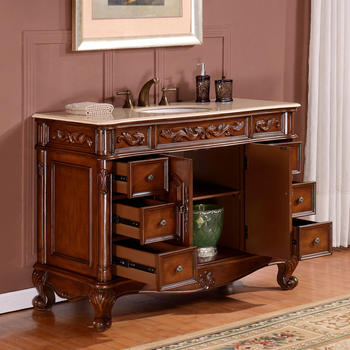 Silkroad Exclusive ZY-0250-CM-UWC-48 Bath-Vanity-Combo - View #3