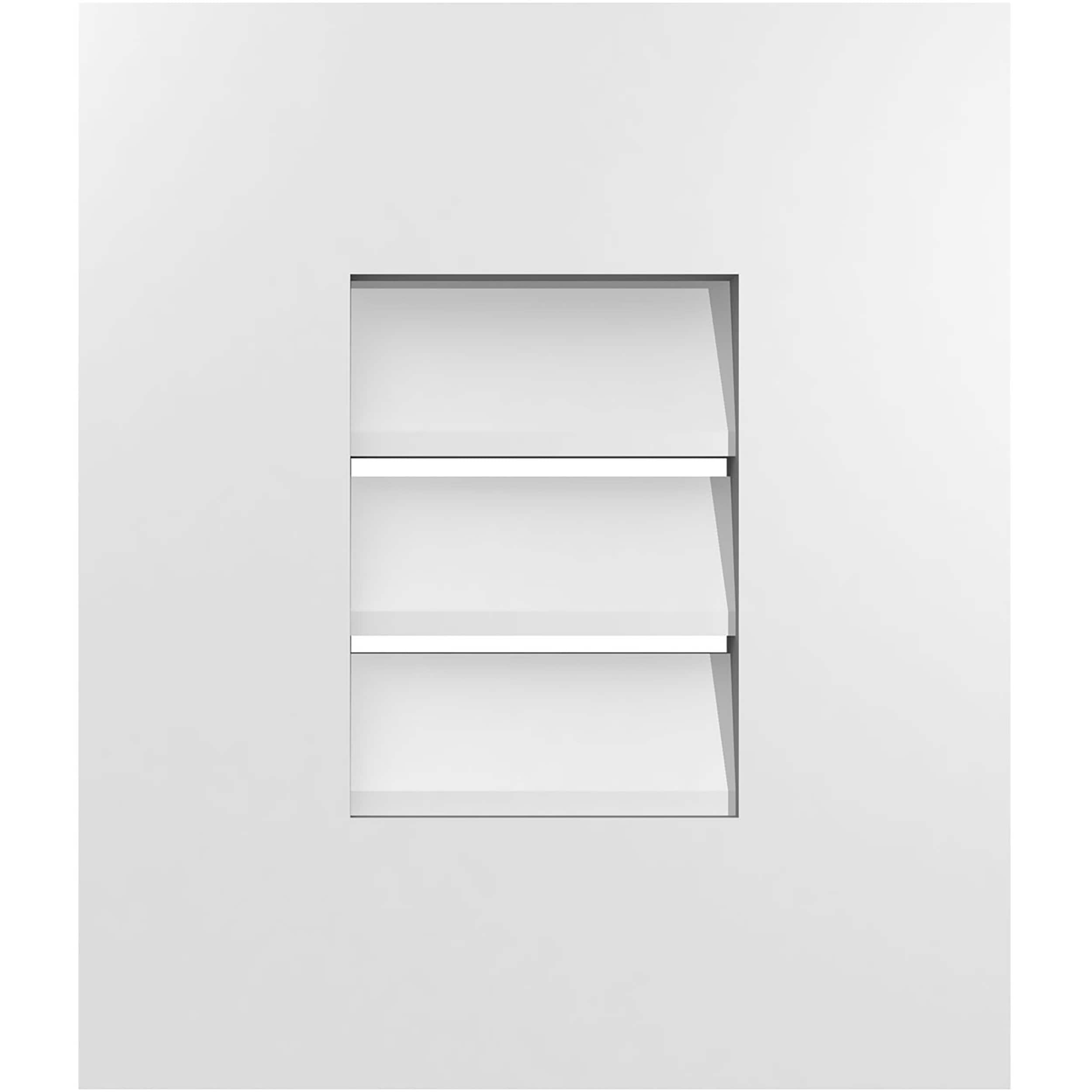 Ekena Millwork GVPVE12X1401SF 12-Inches x 14-Inches Off-white Rectangle PVC Gable Louver Vent