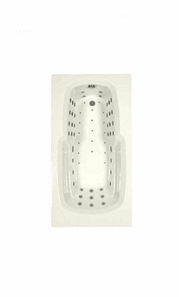 WaterTECH C6632PTB BISCUIT Designer 31.5-in x 65.75-in Biscuit Acrylic Drop-In Whirlpool and Air Bath Combination Tub Drain (Reversible Drain)