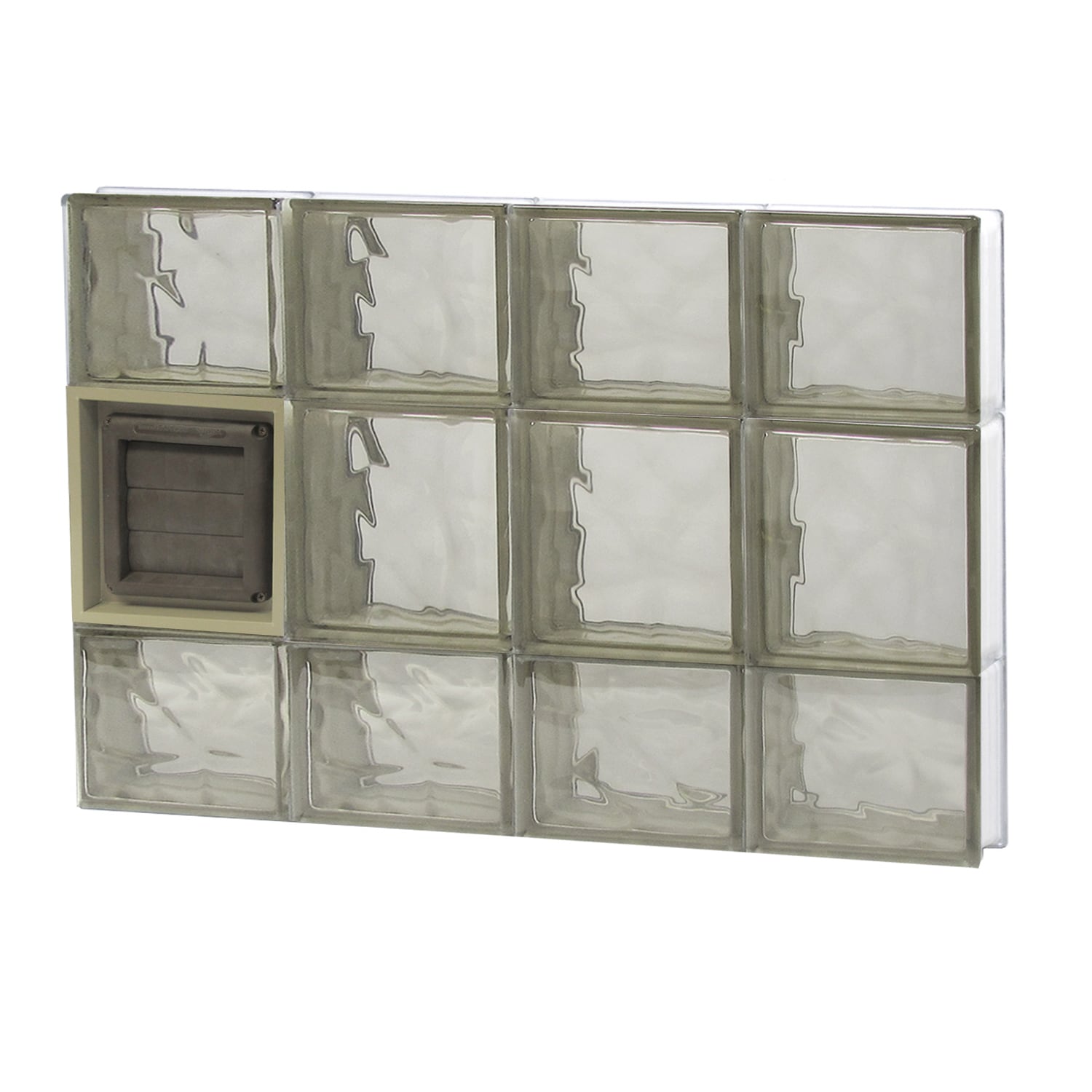 REDI2SET D3220BZ Wavy Bronze Glass 31-in x 19-1/4-in Frameless Replacement Dryer vent Glass Block Window