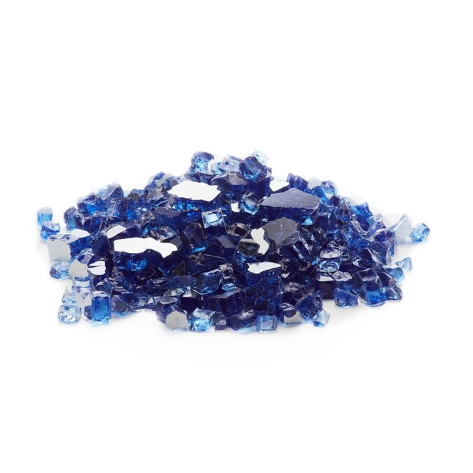 Exotic Glass Cobalt Blue Fire, Cobalt Blue Reflective Tempered Glass Gas Fire Pit