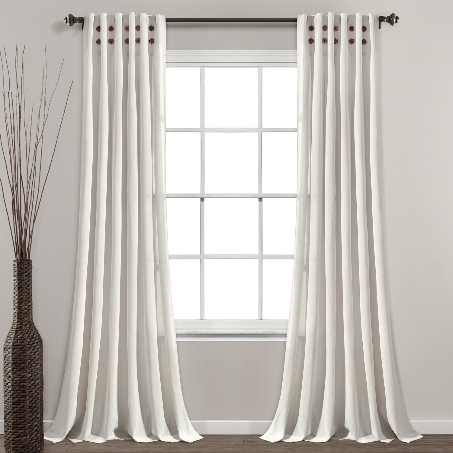 Lush Decor 16T006258 84-Inches OffWhite Back tab Single curtain panel
