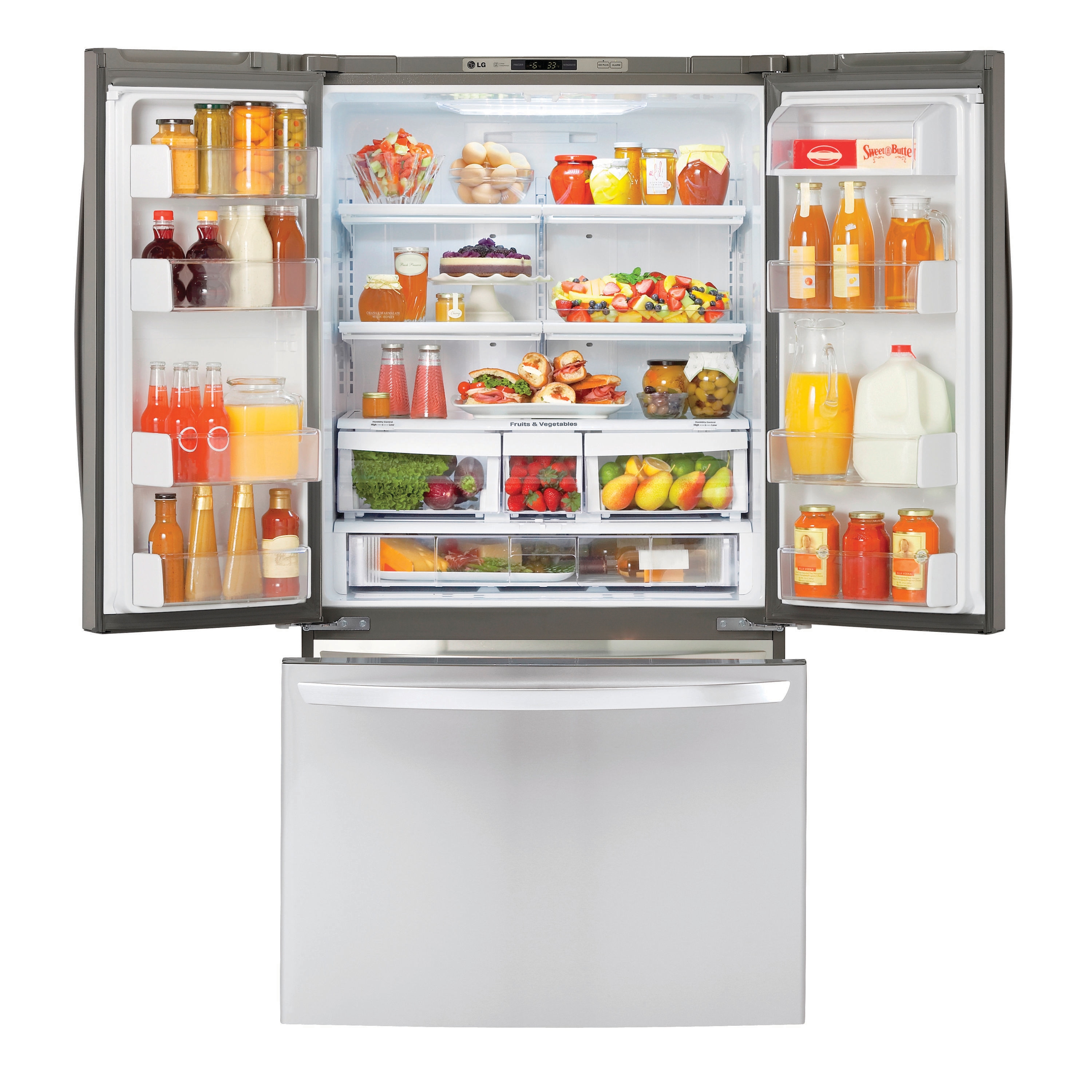 LG 20.9-cu ft Counter-depth French Door Refrigerator with Ice Maker ...