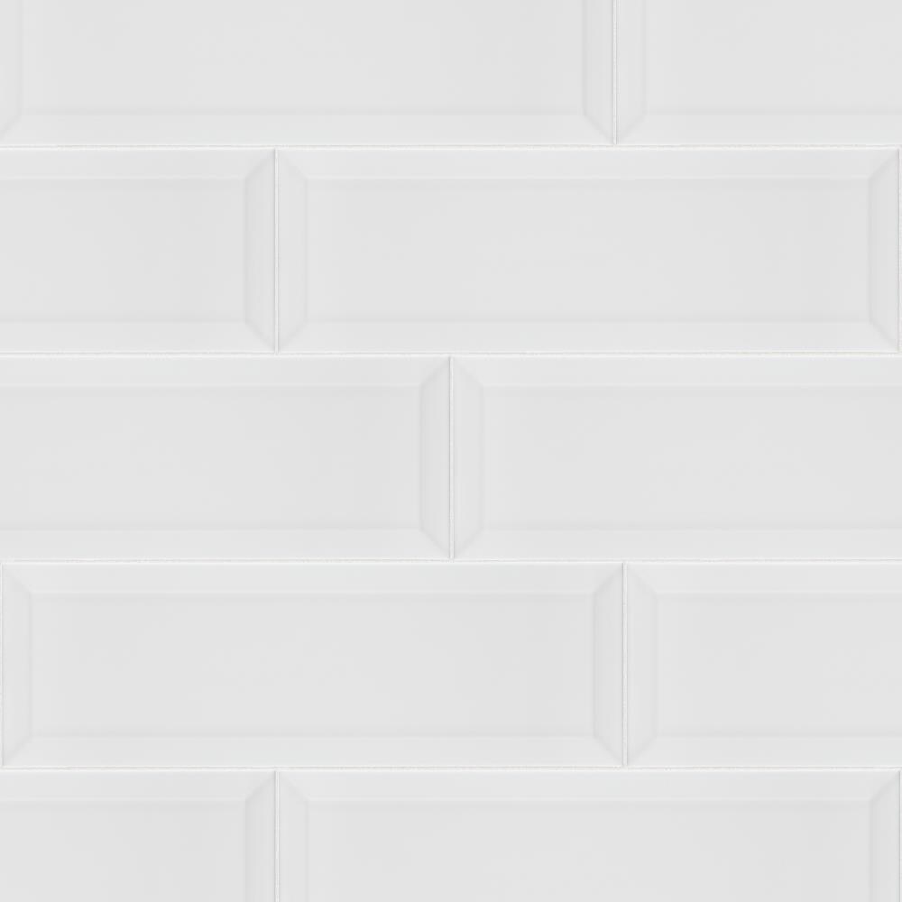 American Olean ES32824BEVHC1P2 Elegant Structures Brilliant White 8-in x 24-in Glossy Ceramic Wall Tile (1.33-sq. ft/ Piece)
