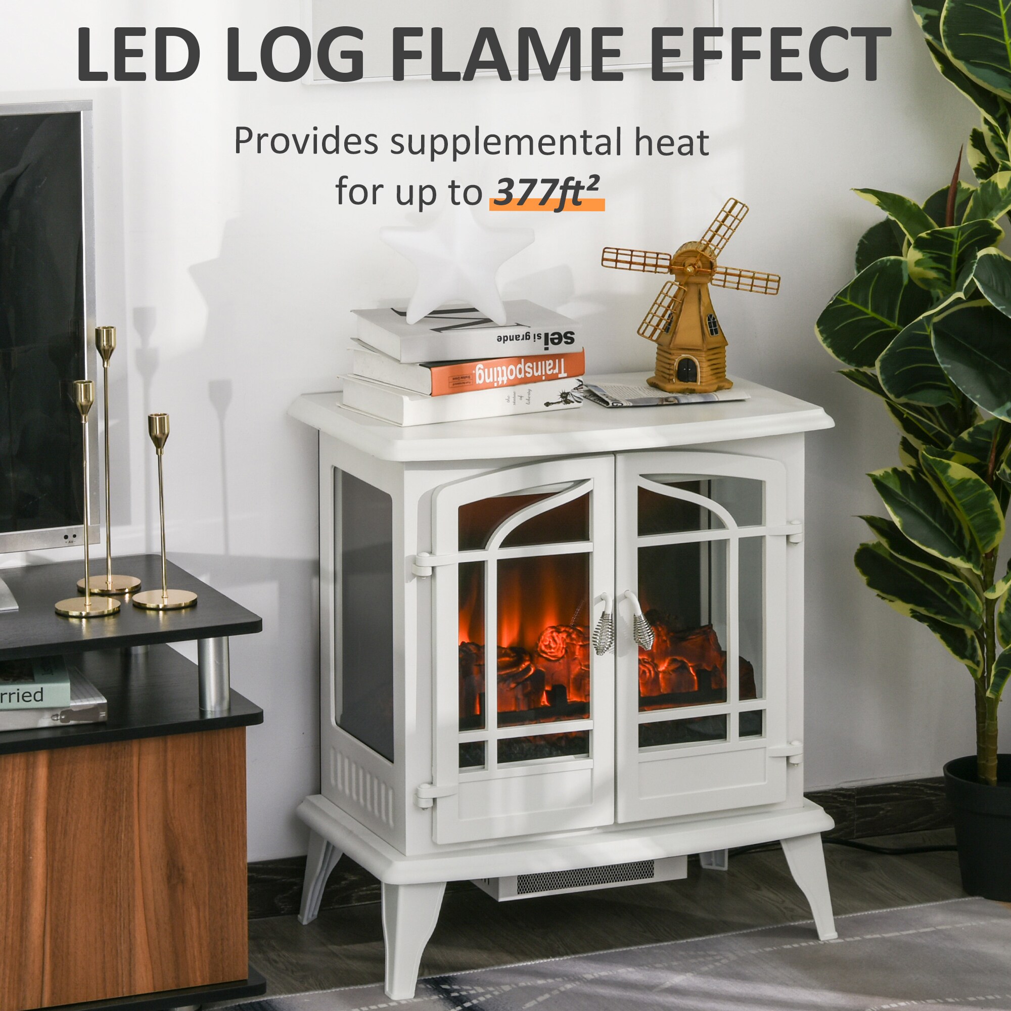 HomCom 820-187WT Electric-Fireplaces - View #5