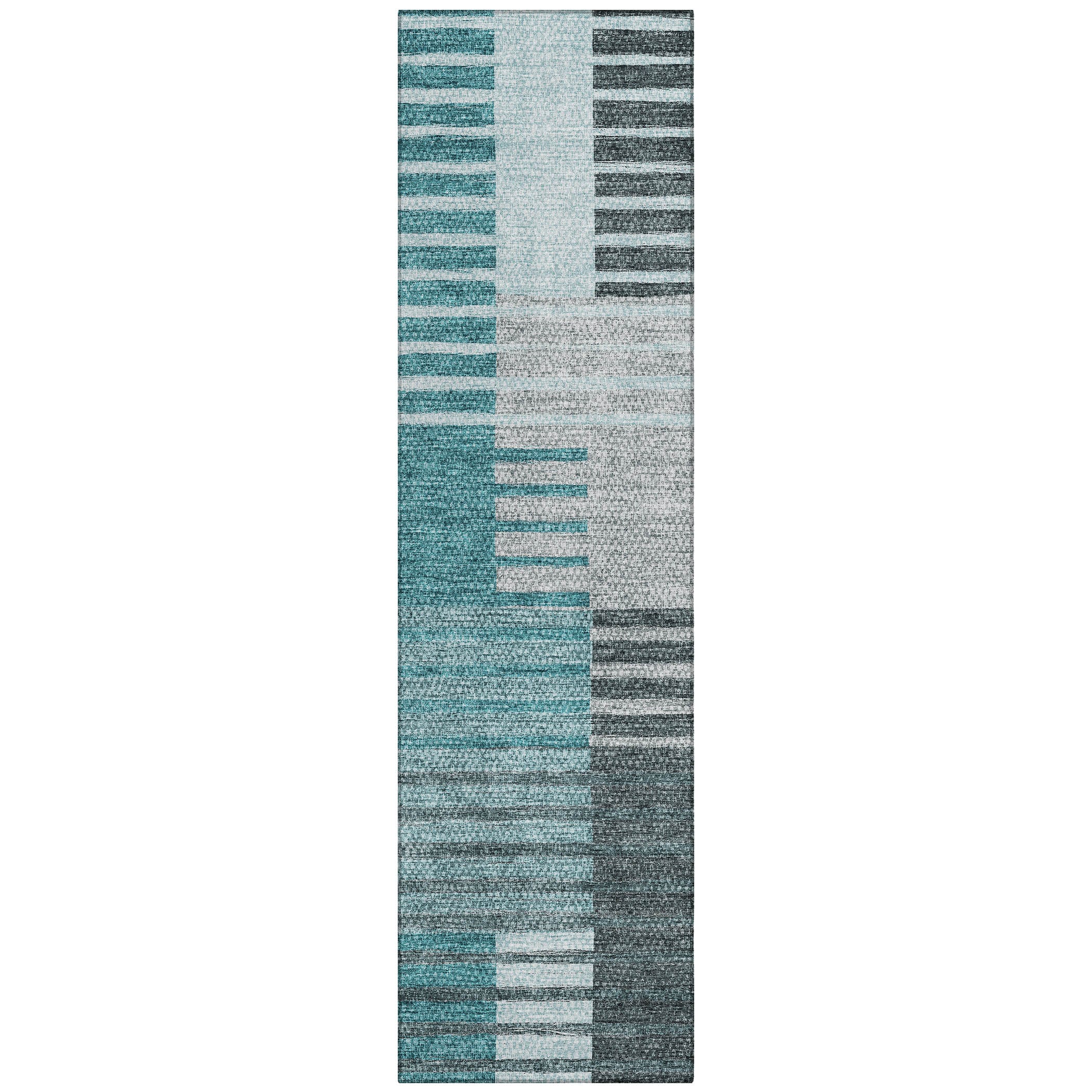 Addison Rugs ACN687TE2X8 Chantille ACN687TE 2 x 7 (ft) Polyester Teal Rectangular Indoor/Outdoor Geometric Machine washable Area rug