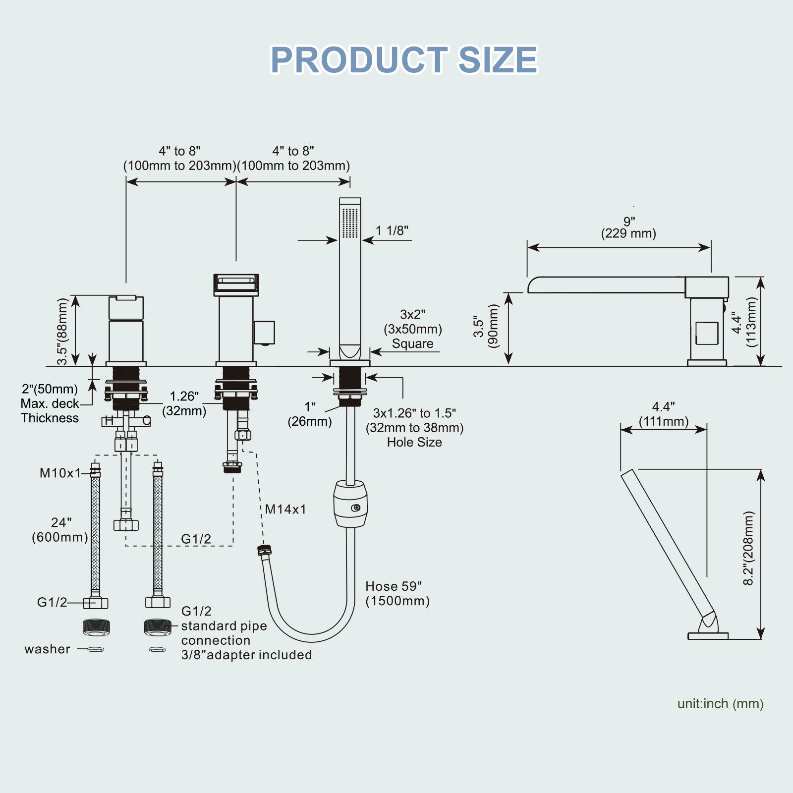 WOWOW 3080400B-LW Roman-Tub-Faucets - View #9