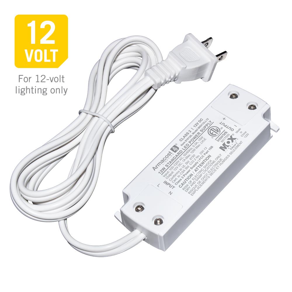 Armacost Lighting 12-Watt Standard 12-Volt DC Constant Voltage LED Driver,  White, Hardwired/Plug-in, Low Voltage