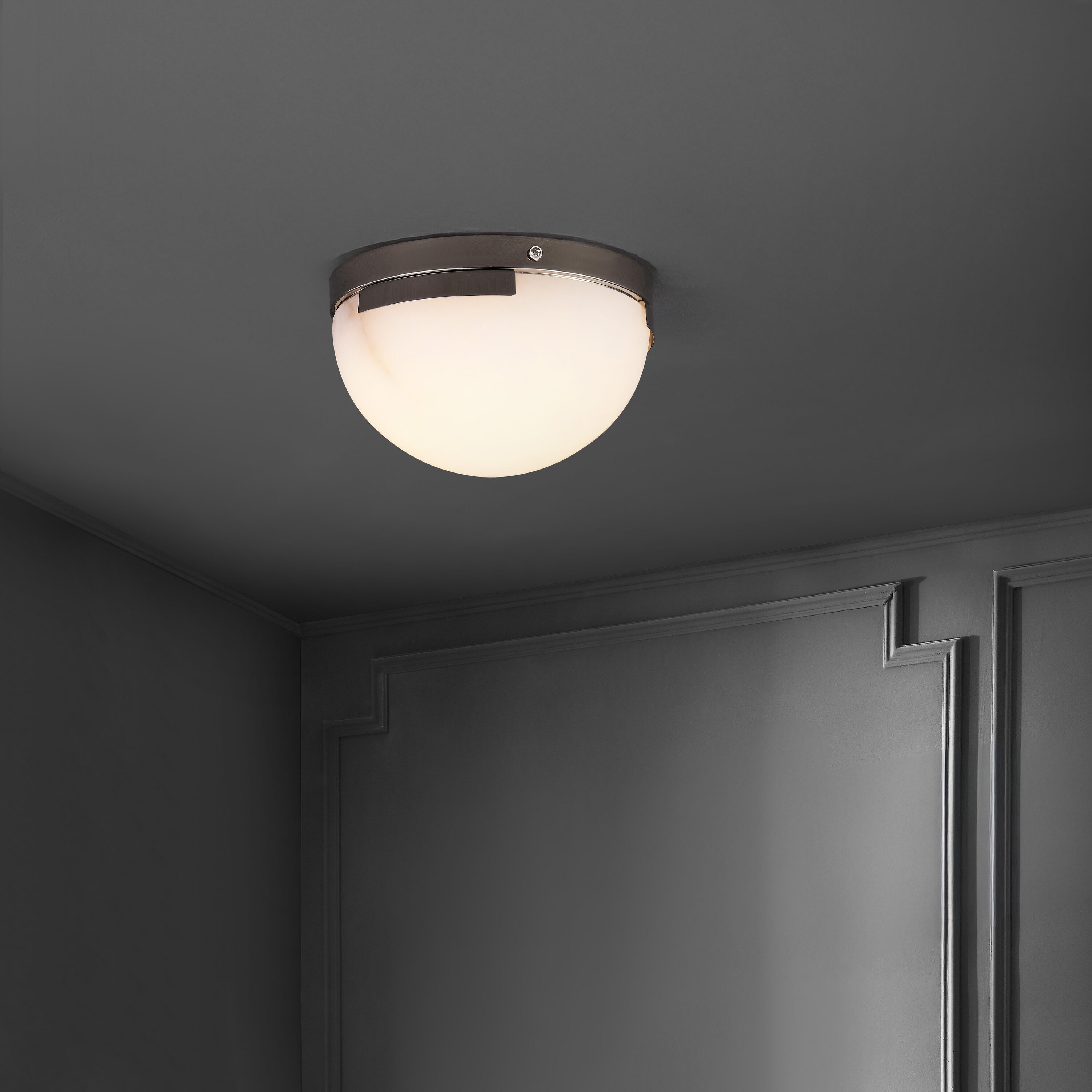 Safavieh  Eddie Alabaster Flush Mount/Silver/Off White
