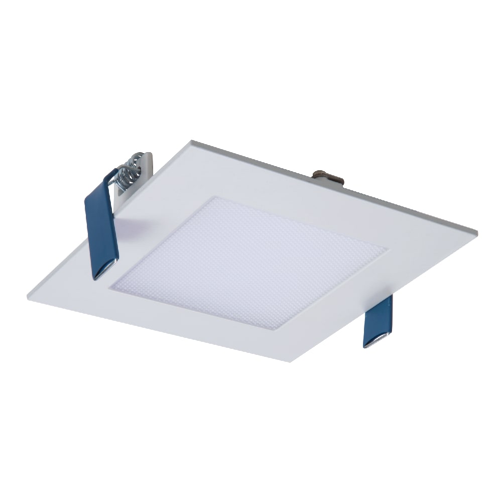 HALO HLB4S069FSE010MWR Matte white 4-in 600 -Lumens Switchable Square Dimmable LED Canless Wet rated Recessed Downlight