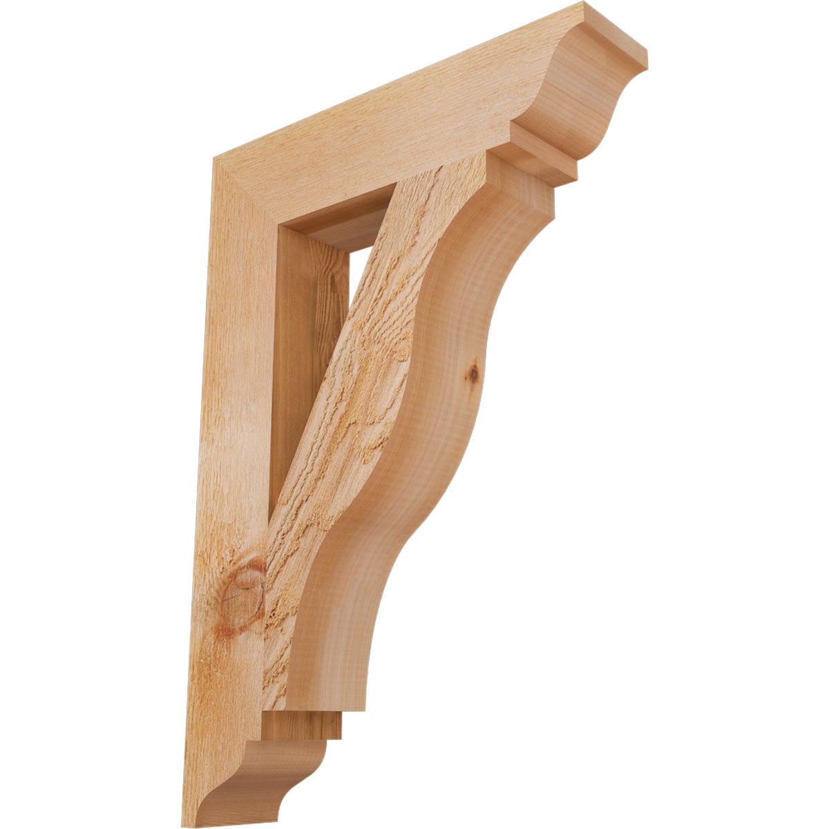 Ekena Millwork BKT04X18X26FST01RWR Funston traditional rough sawn 4-in x 18-in x 26-in Western red cedar Brown Wood Standard bracket