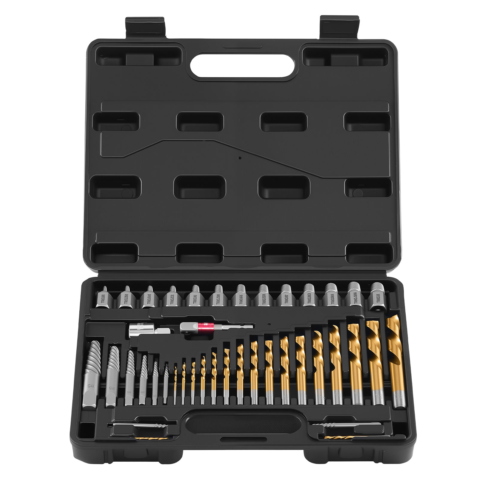 VEVOR Screw Extractor Set with Drill Bits 41 Pieces Easy Out Bolt Extractors and Drill Bits with Adapters Solid Storage Case Cr-Mo Steel for Removing Rounded Broken or Stripped Bolts Screws