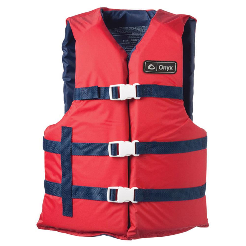 ONYX Blue Nylon Oxford Fabric Adult Size General Purpose Boating Life Jacket 