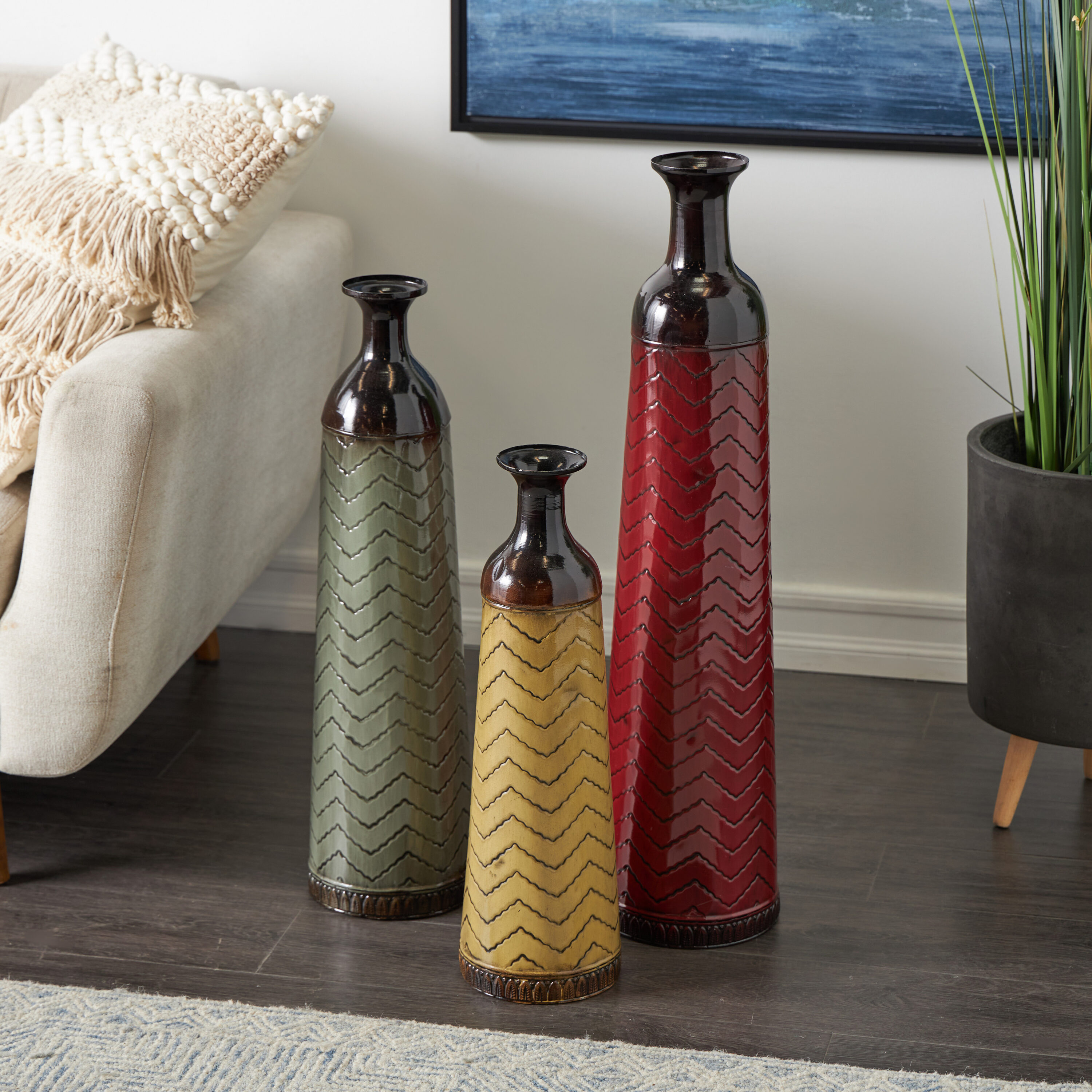 Grayson Lane 48547 3 -Pack Multiple colors/finishes Tin Country Vase