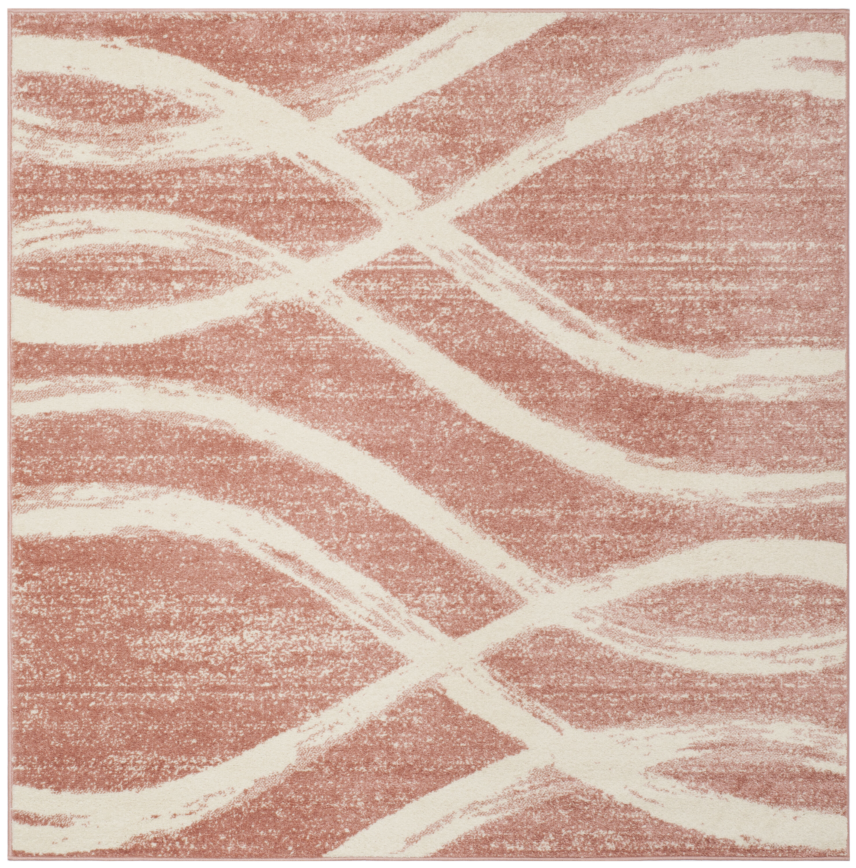 Safavieh ADR125Z-6SQ Adirondack Rosten 6 x 6 (ft) Loomed Polypropylene Rose/Cream Square Indoor Abstract Lodge Area rug