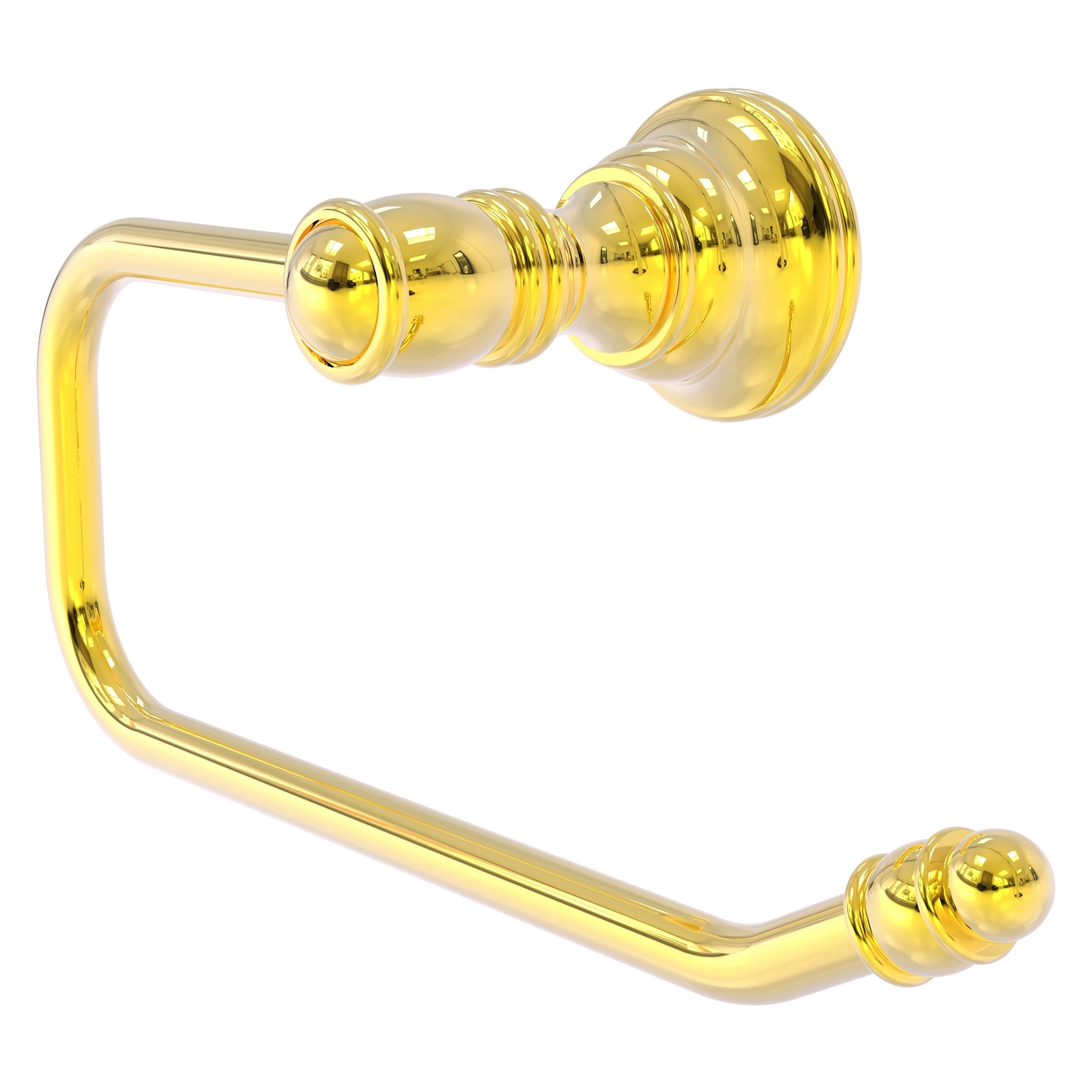 Allied Brass CL-24E-PB Carolina Polished Brass Wall mount Single post Toilet Paper Holder 1 -Rolls