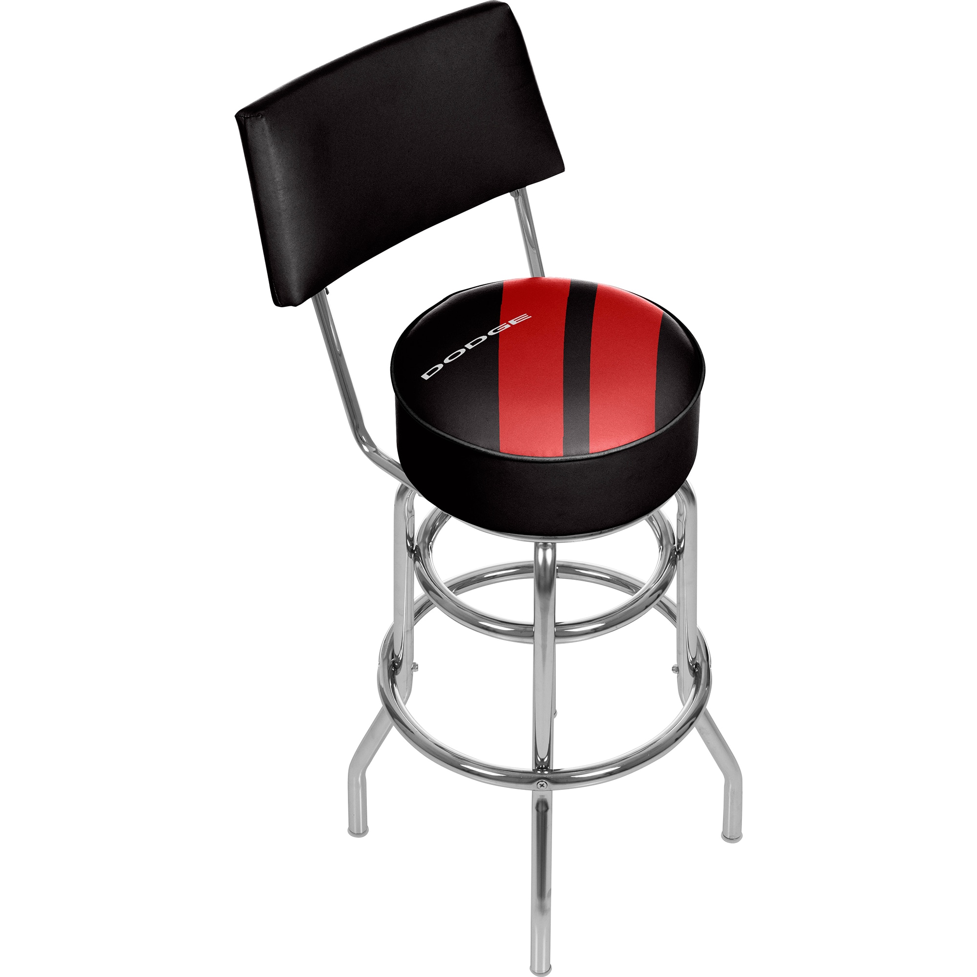 Trademark Gameroom DGE1100-BIG Bar Stools with Backs Chrome 5-in H Bar height Swivel Metal Bar Stool Back