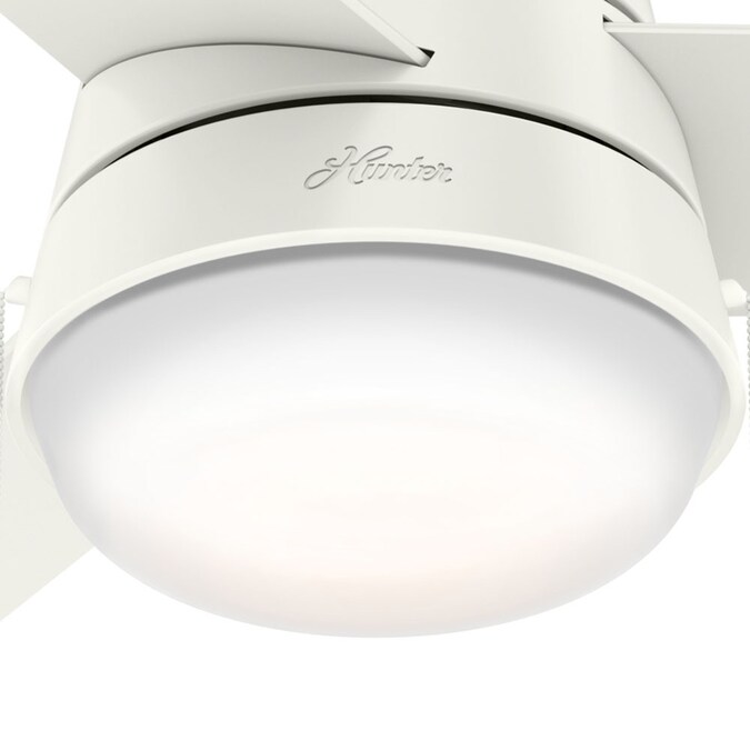 Flush Mount Ceiling Fan With Light, Aker 36 In Led Indoor Fresh White Ceiling Fan