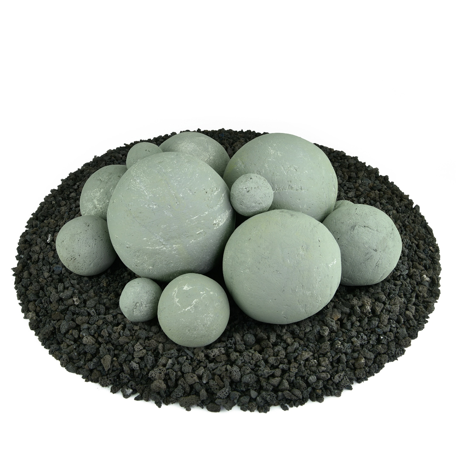 Yard Elements 01-0432 Matte Pewter Gray Ceramic Fire glass