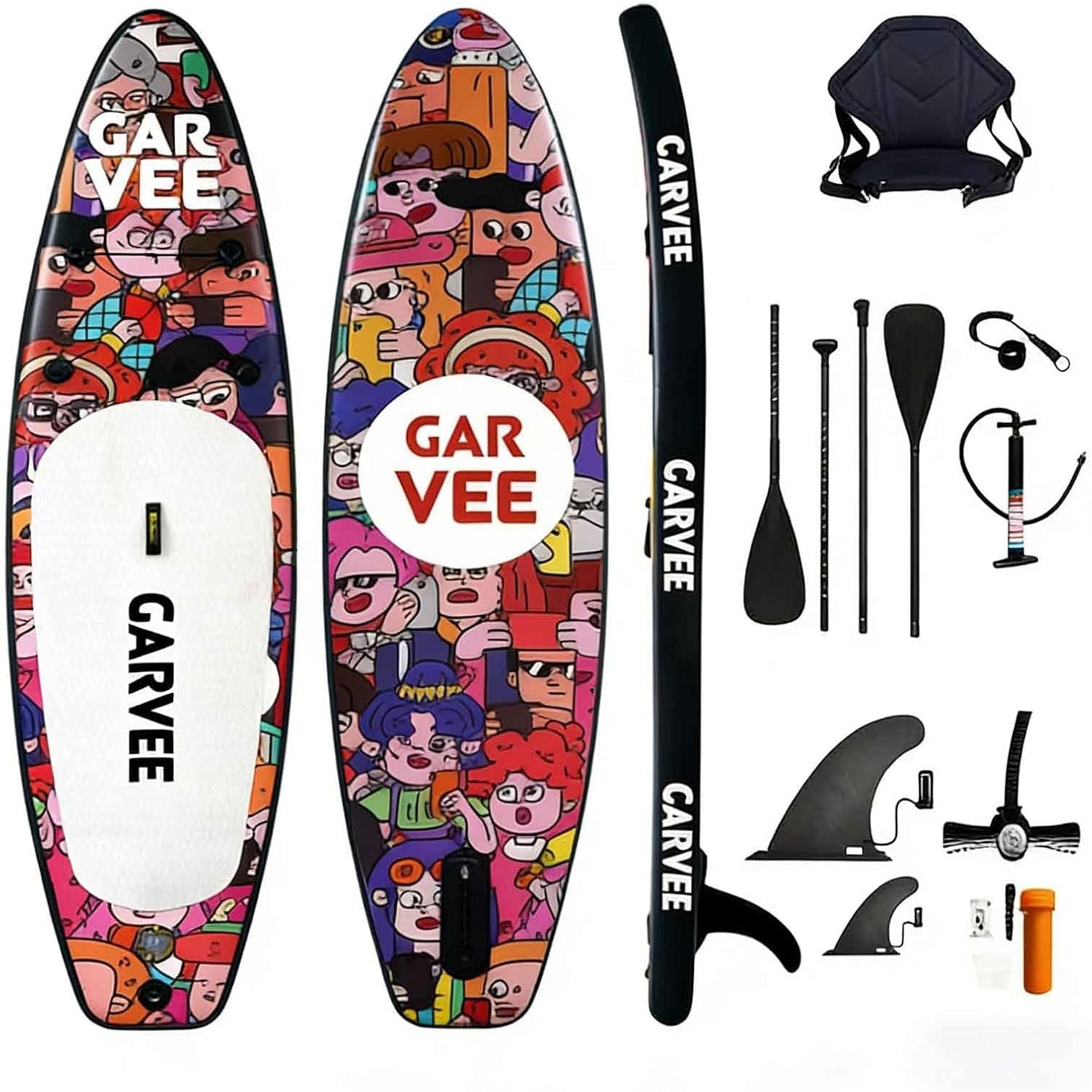Garvee - 10.5FTInflatable Stand Up Paddle Board Premium Touring Board with Electric Pump Paddle ...