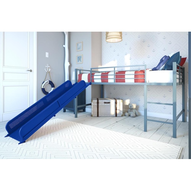 Dhp Silver Twin Study Loft Bunk Bed In, Dhp Junior Twin Metal Loft Bed With Slide Instructions
