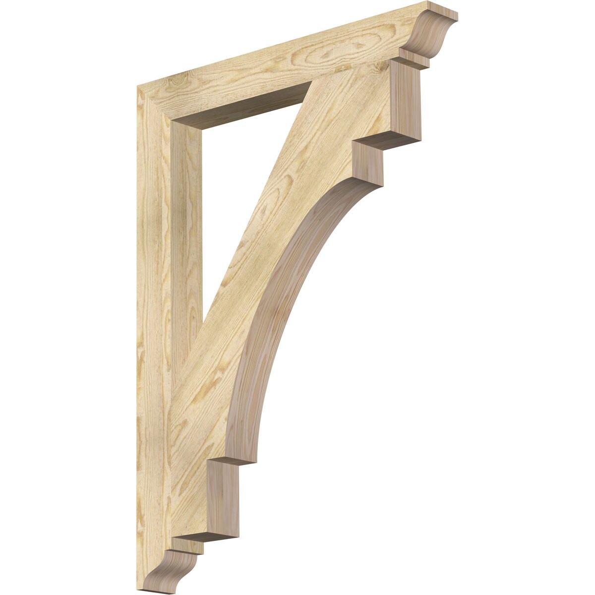 Ekena Millwork BKT04X32X44MRC01RDF Merced traditional rough sawn 4-in x 32-in x 44-in Douglas fir Brown Wood Standard bracket