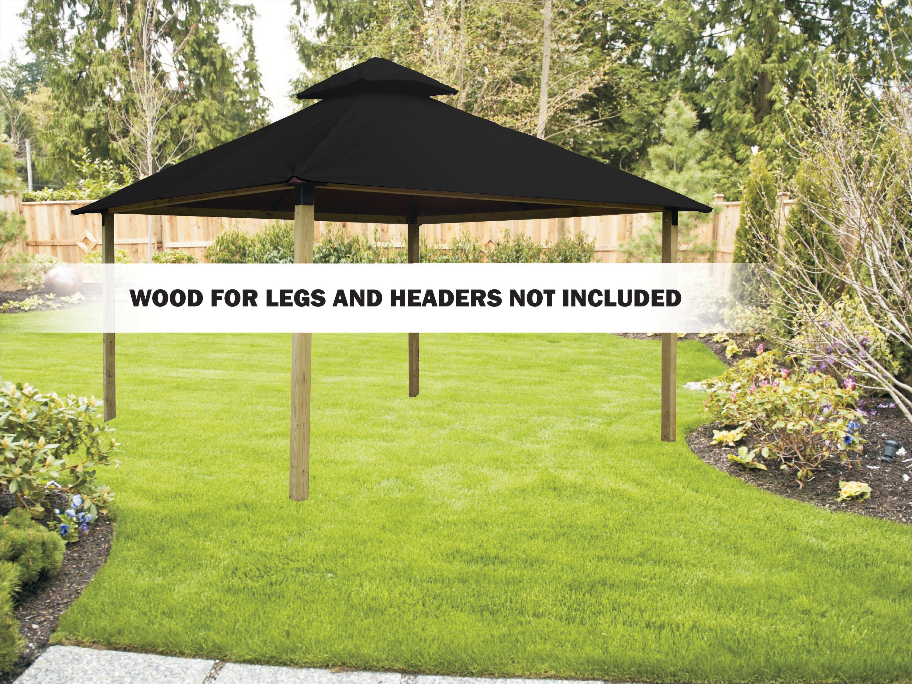 ACACIA AGK14-SD BLACK Wood-Resin-Gazebos - View #4