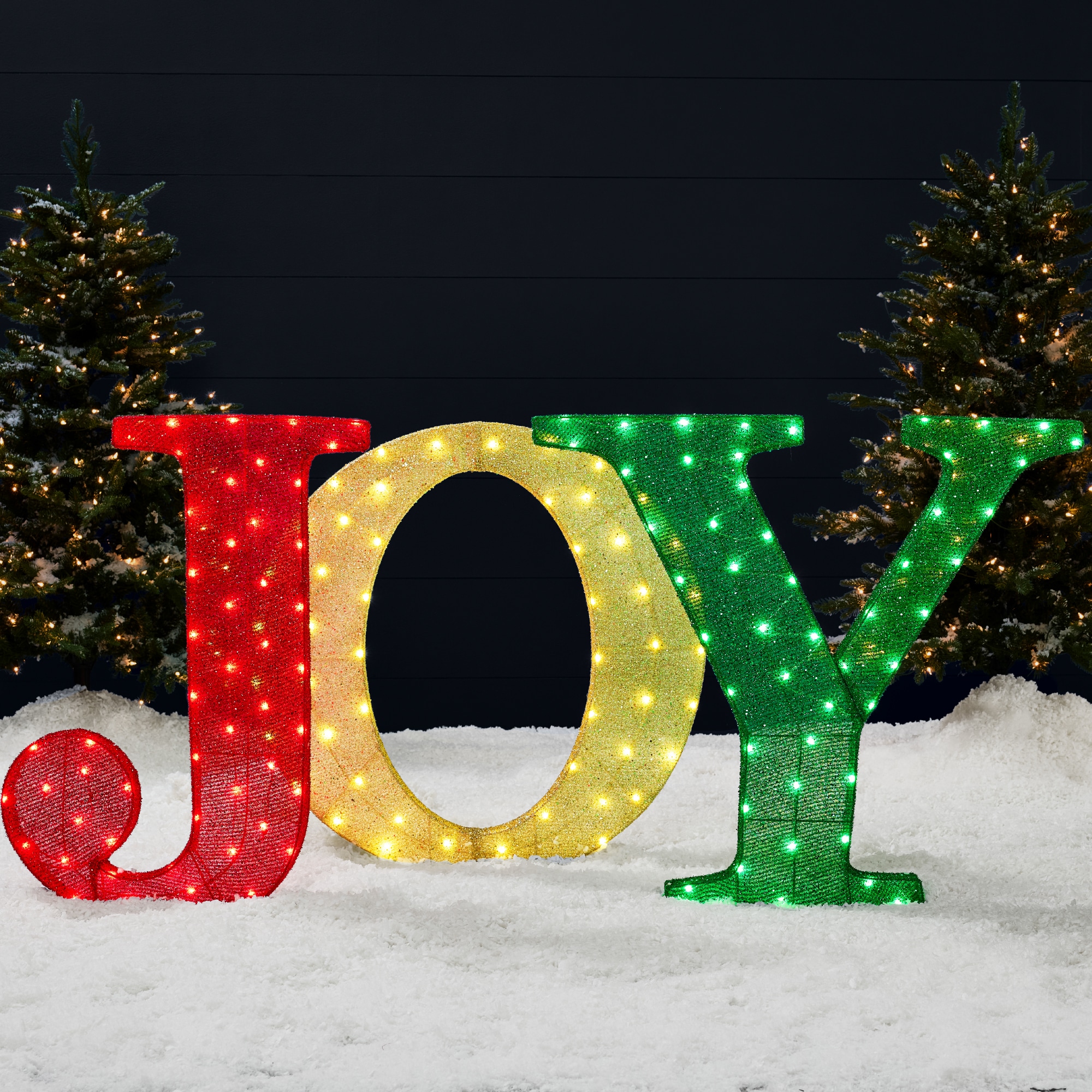 Best Choice Products - 32in 3-Piece 3D Lighted Christmas JOY Yard Decoration w/ 150 LED Lights S...