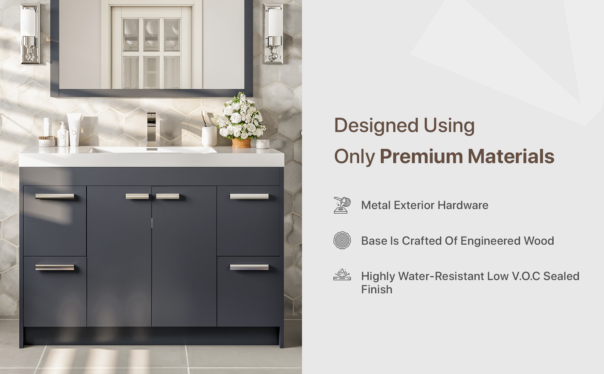 Eviva EVVN1000-8-42GR Bath-Vanity-Combo - View #8