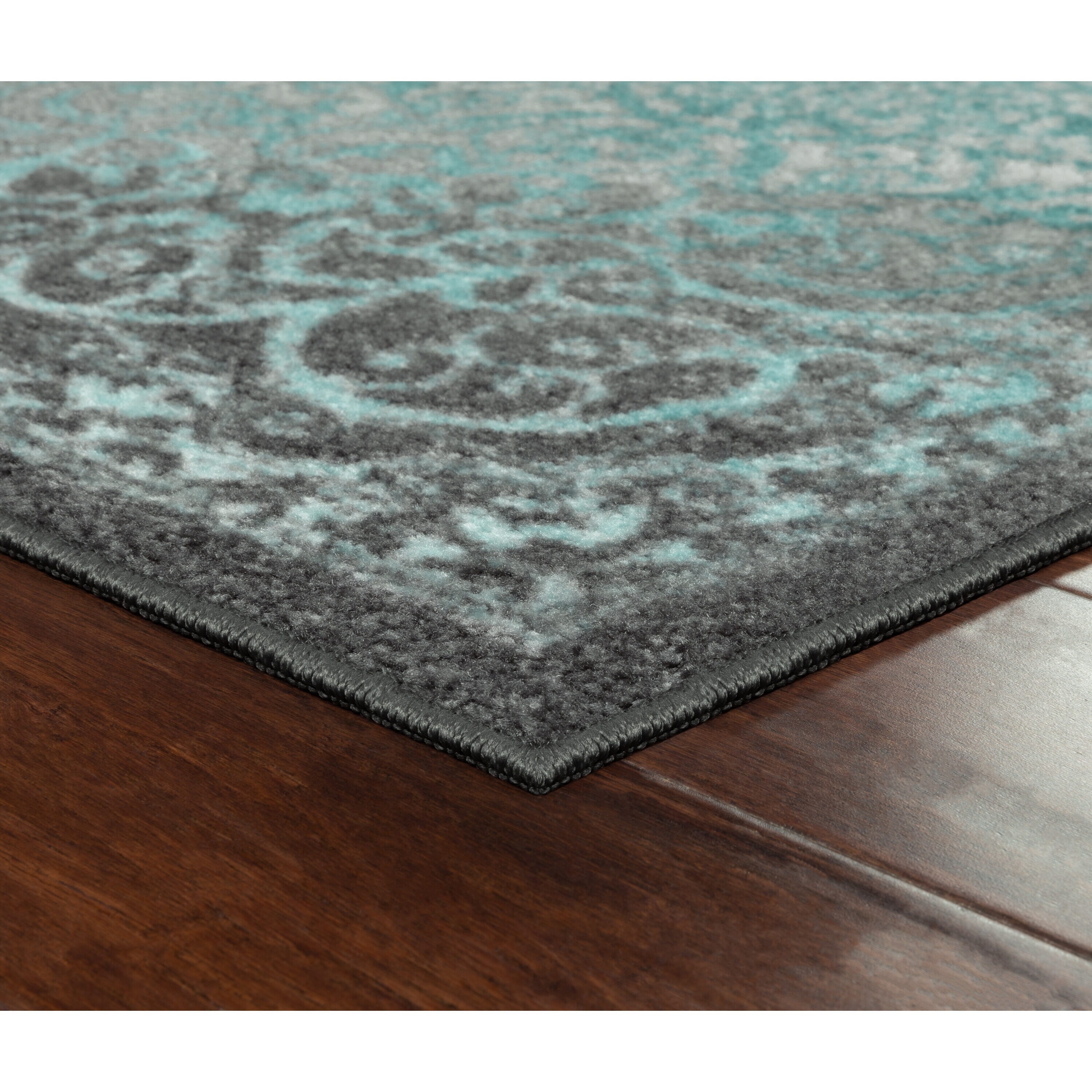 Maples Rugs 5 X 7 (ft) Gray/Blue Indoor Medallion Persian Area Rug In ...