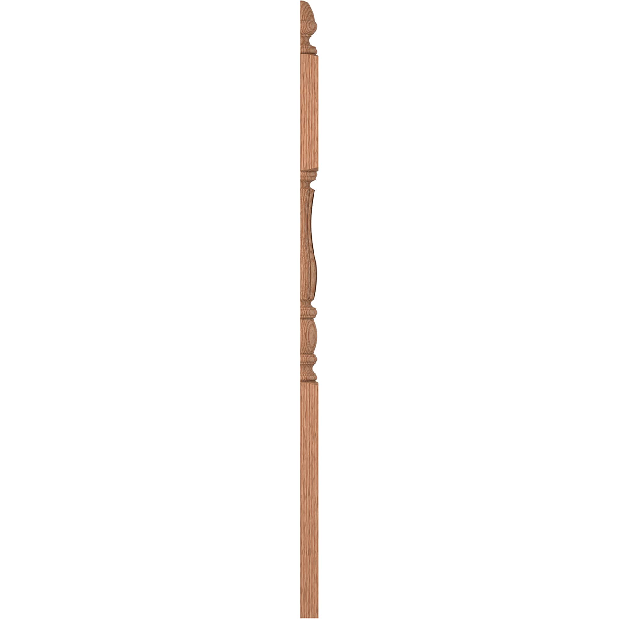 L.J. Smith Stair Systems LJF-3345 1-2-O 3.5-in x 57.5-in Unfinished Red oak Stair Newel Post
