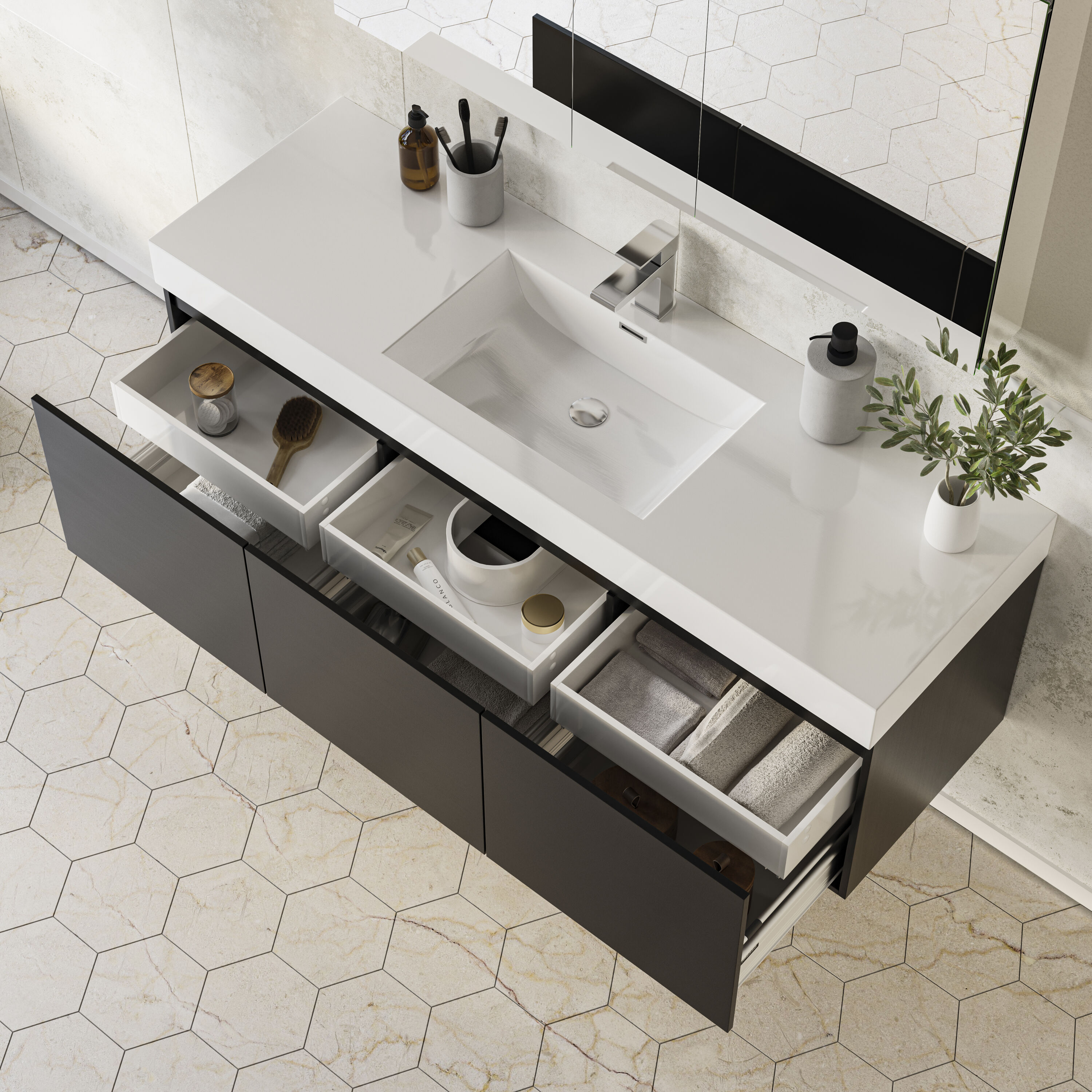 Fresca FVN8041BW Bath-Vanity-Combo - View #3