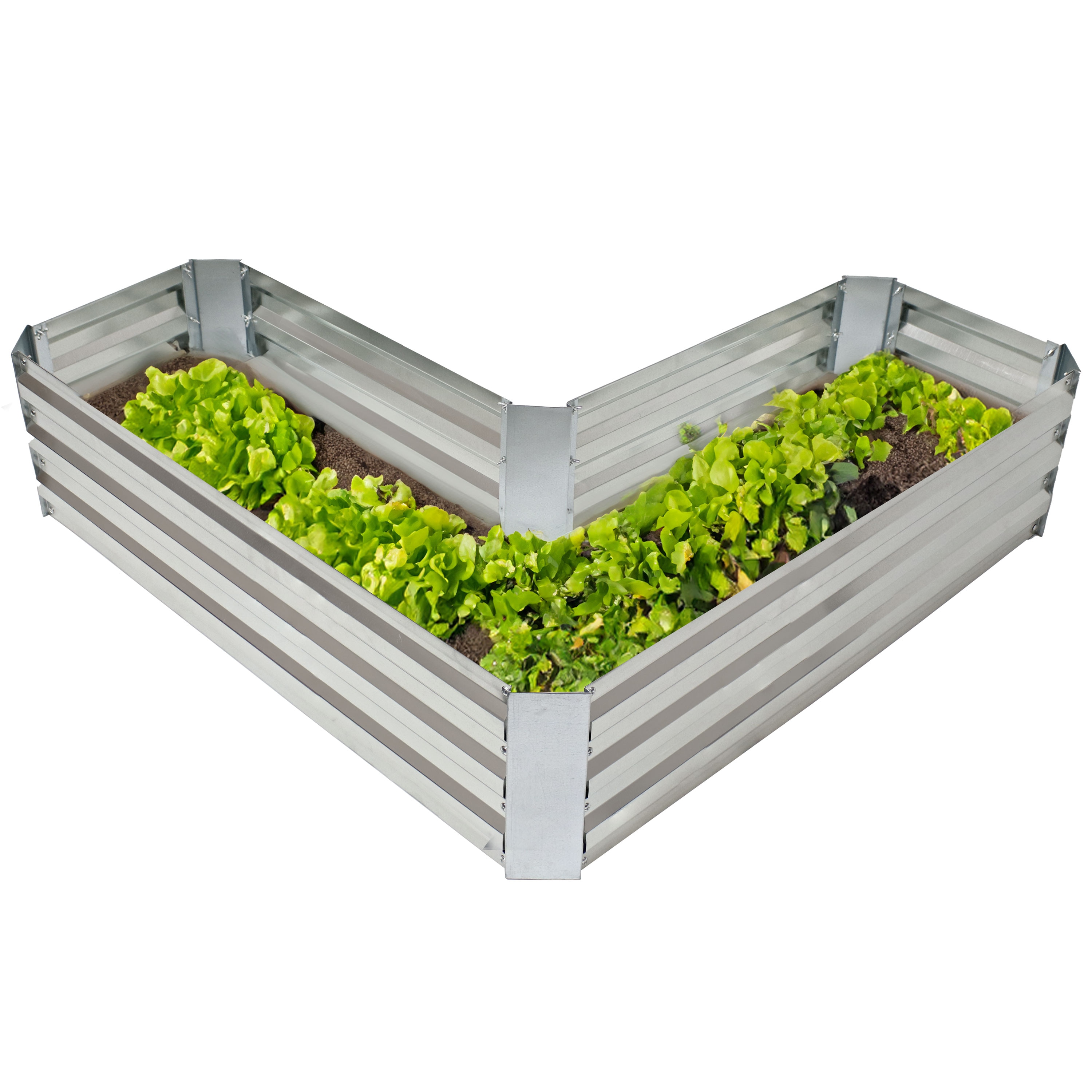 Sunnydaze Decor NPH-533 47.25-in W x 47.25-in L x 12-in H Elevated Silver Galvanized Metal Raised Garden Bed