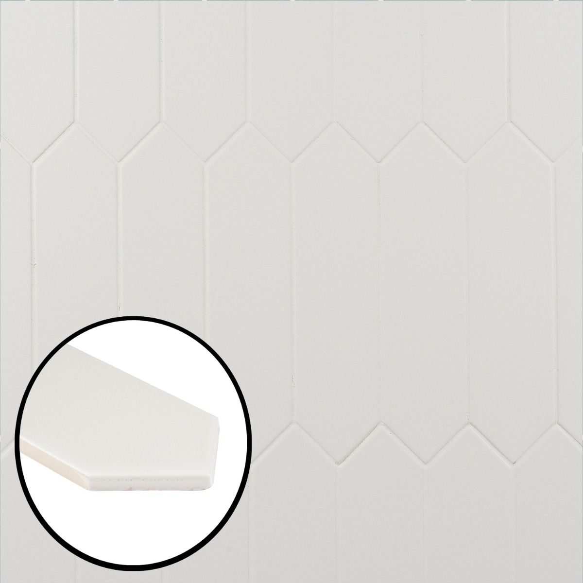 Artmore Tile EXT3RD106379 Camino White 3-in x 12-in Polished Ceramic Encaustic Hexagon Standard Wall Tile ( 5.91-sq ft Carton )