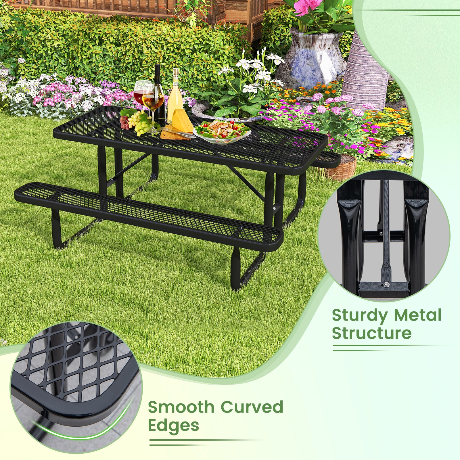 LIVIZA TDJ11794BK-X Picnic-Tables - View #4