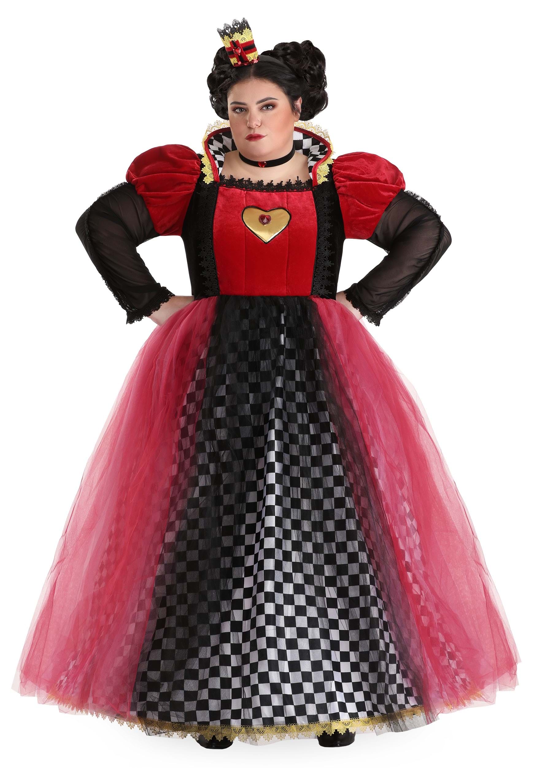 HalloweenCostumes.com FUN6696PL-4X FUN Costumes Plus Size Ravishing Queen of Hearts Costume for Plus Size Women 1X 2X 4X
