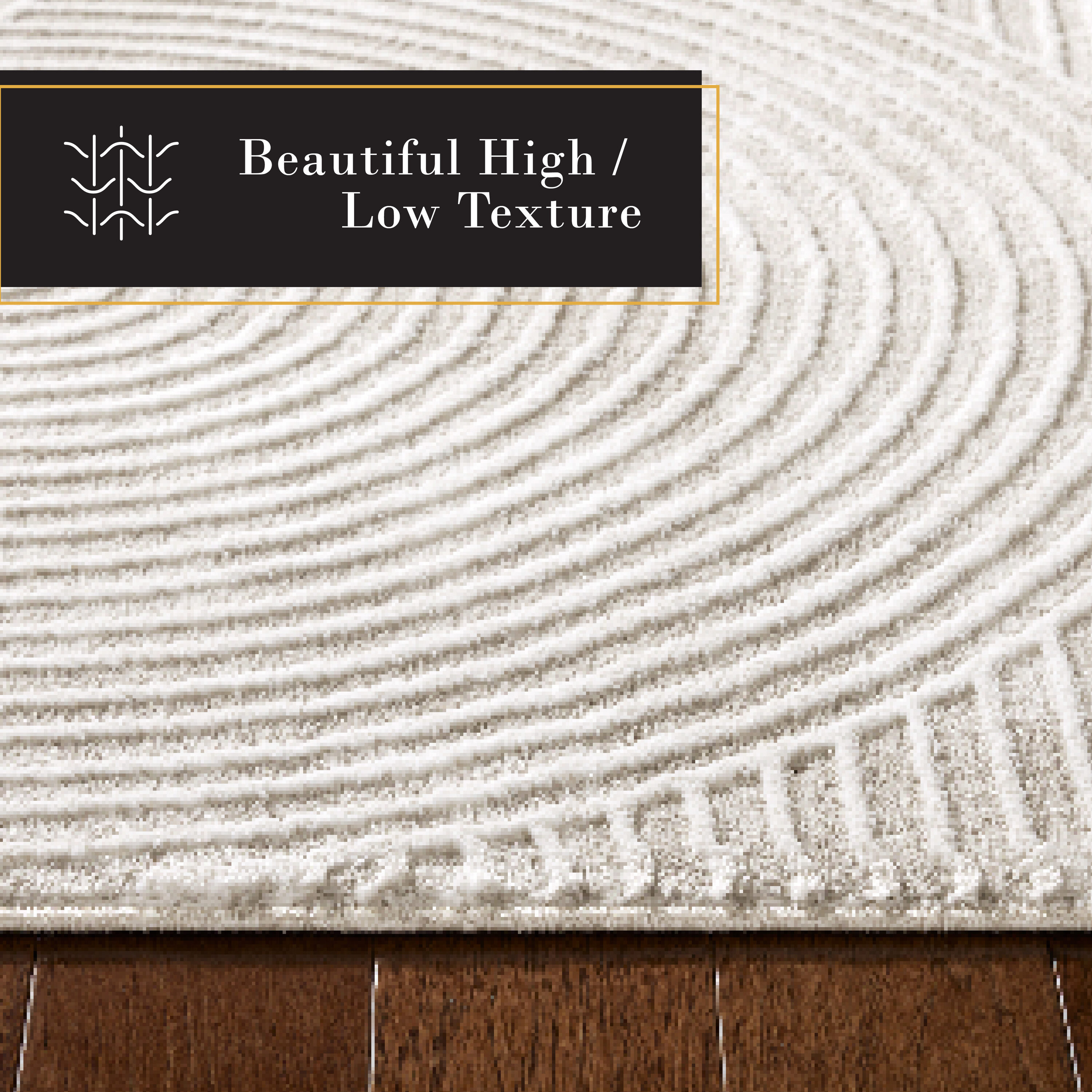 Maya Ivory High-Low Texture Rectangular Runner Rug