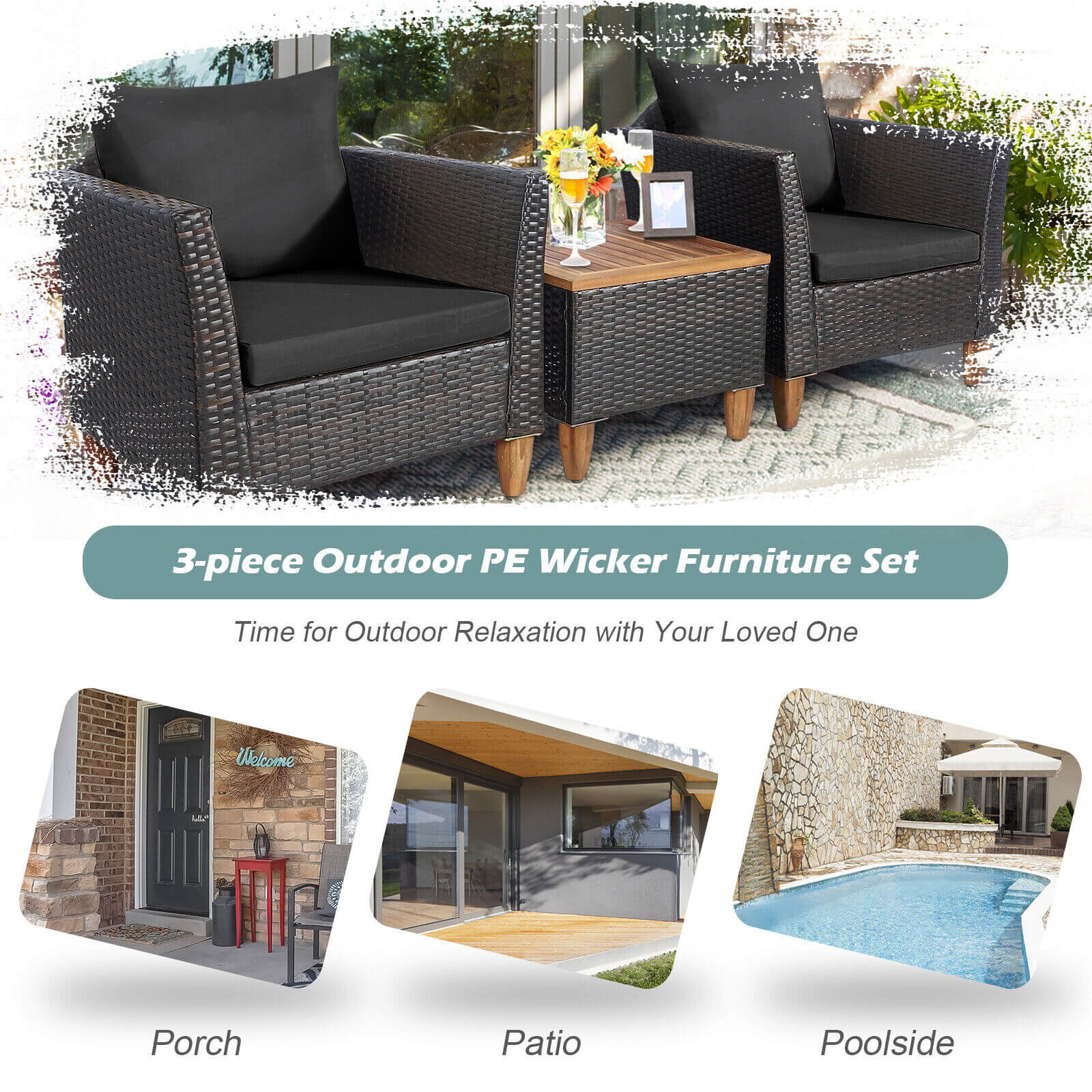 Forclover HBV-9383DK Patio-Conversation-Sets - View #5