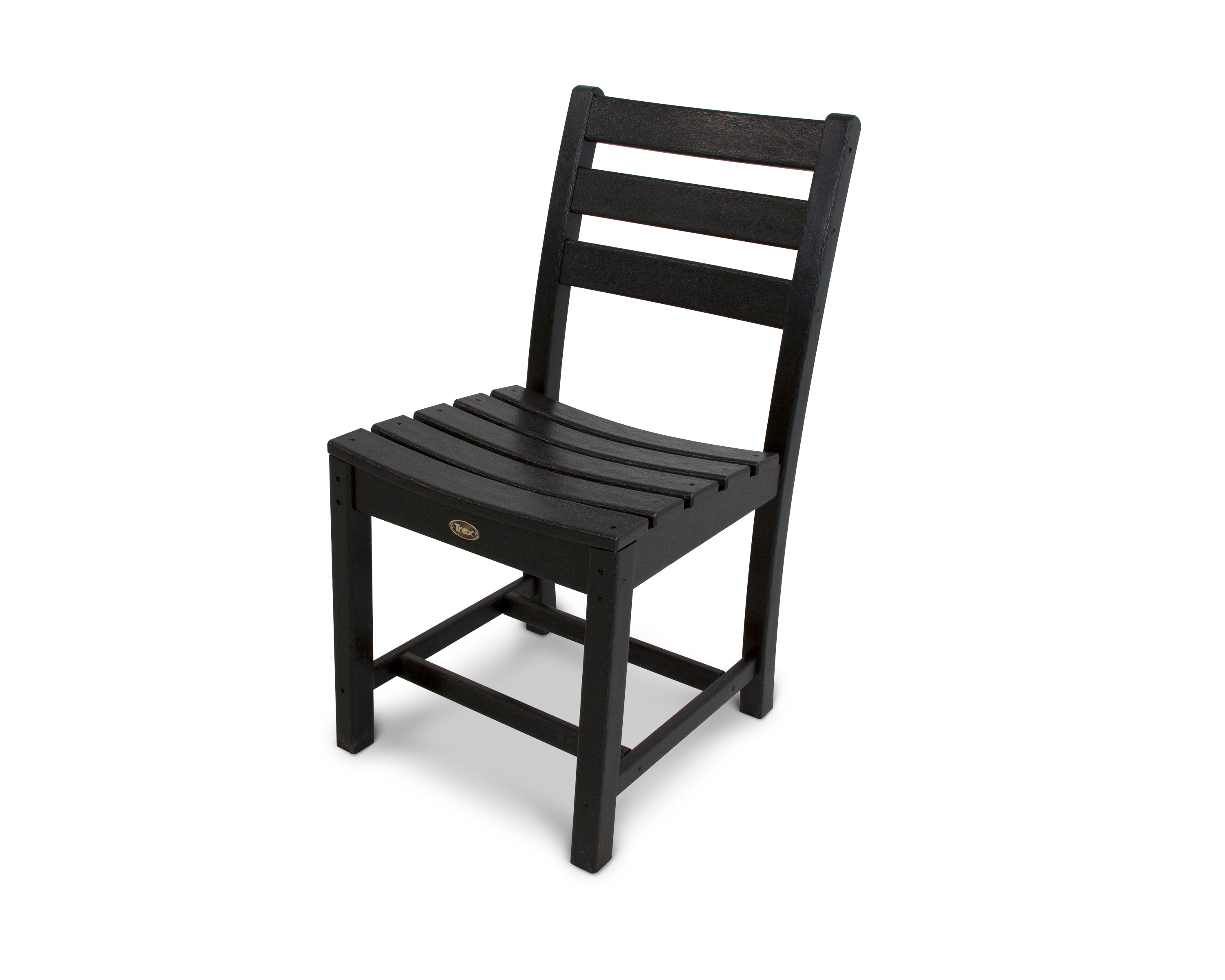 Trex Outdoor Furniture TXD100CB Monterey Bay Charcoal Black HDPE Frame Stationary Dining Chair with Slat Seat