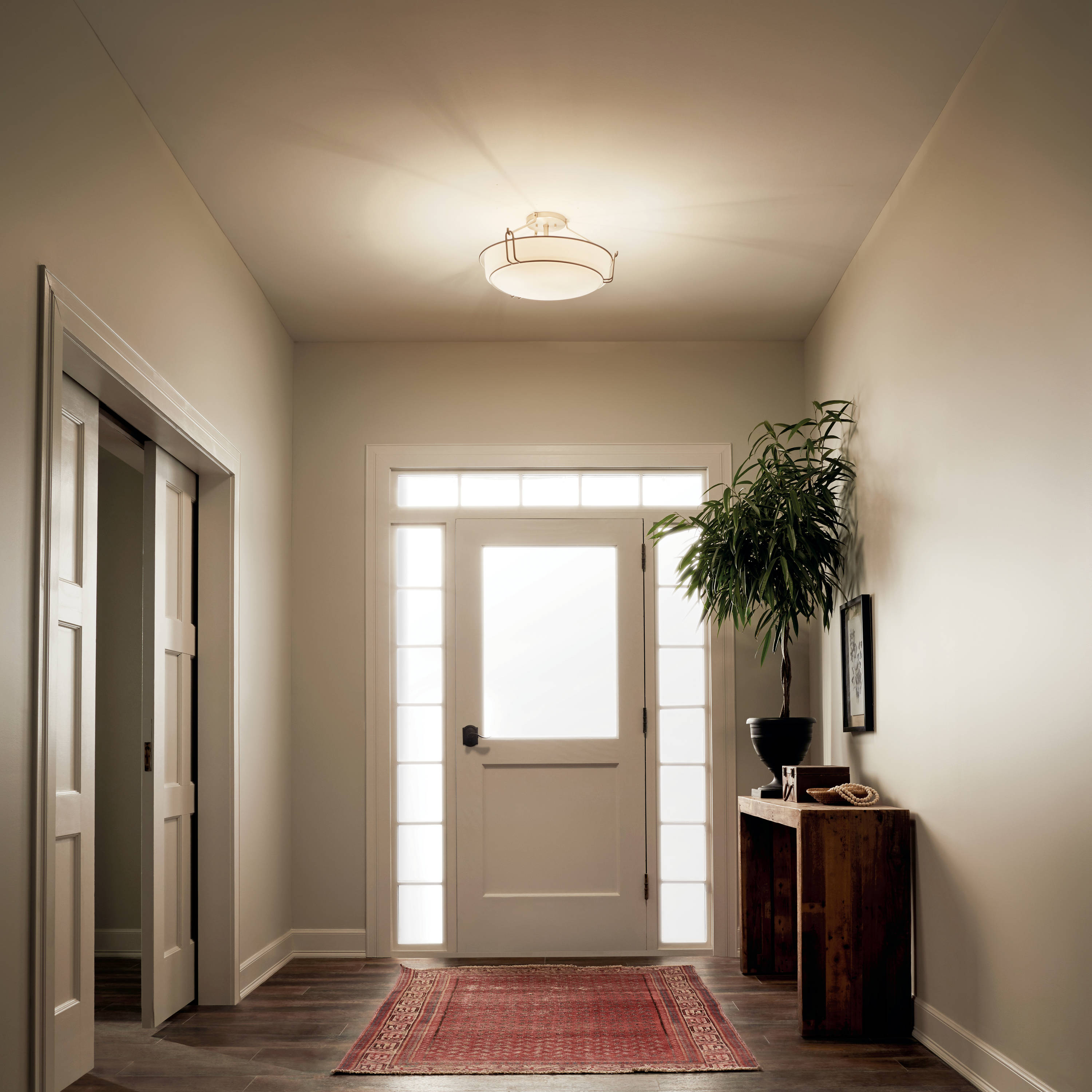 Kichler Alkire 4-Light Brushed Nickel Semi-Flush mount light in the ...