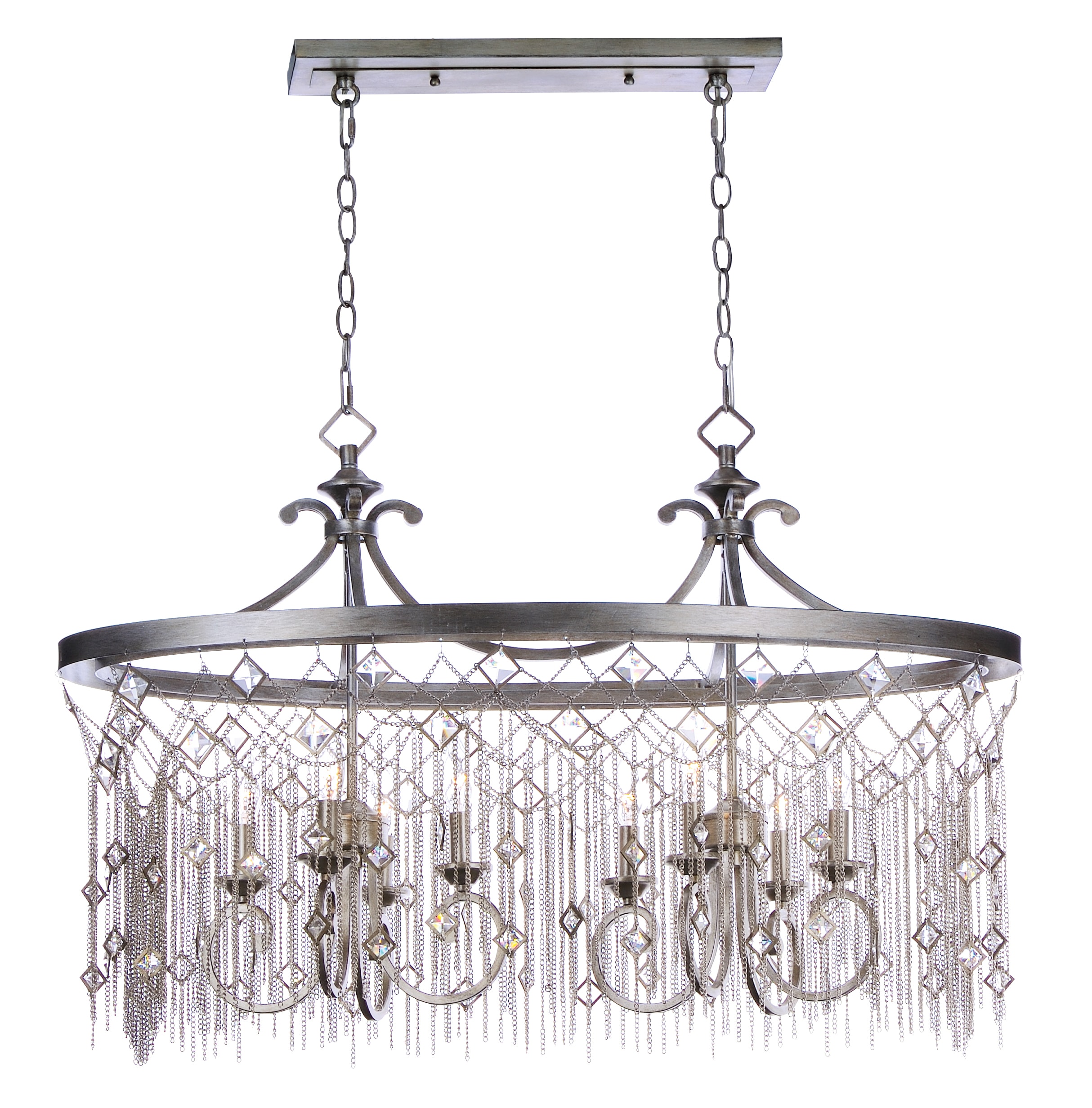 Maxim Lighting 30277SM Alessandra 8-Light Brushed Nickel Traditional Dry rated Chandelier
